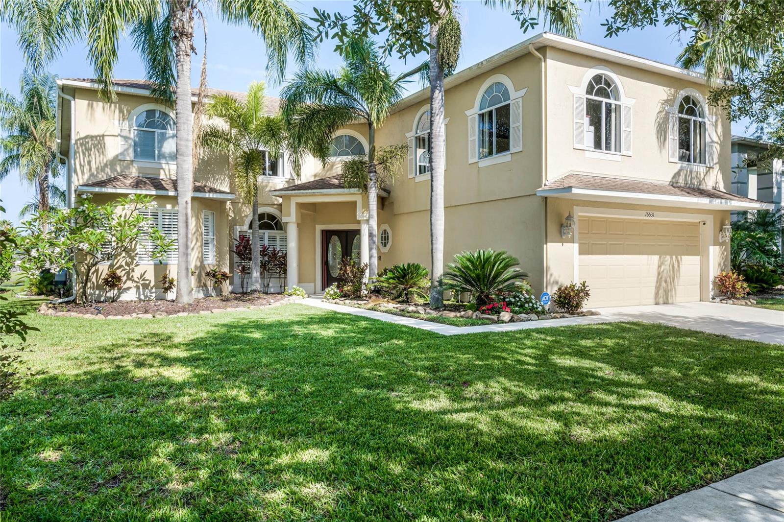 Here is your opportunity to own this move-in ready gem, located in the highly sought-after 24/7 guard gated golf community of Stoneybrook West. No rear neighbors as this home backs up to the golf course with water views. Upon entering this wonderful home, you will be greeted with an abundance of natural lighting, high ceilings and plenty of space for entertainment. Luxury vinyl and tile flooring, plantation shutters, new interior paint and new plug outlets and switches throughout. The kitchen features: stainless steel appliances, 42” cabinets with crown molding and wine rack, granite countertops, tile backsplash and recessed lighting. The kitchen and family room have two slider glass doors so you can overlook the salt water pool and golf course while relaxing or entertaining guests. The main floor also features a laundry room, 1 bedroom and full bathroom for guests or an office. Venture upstairs to the additional 4 bedrooms when it’s time to wind down or catch a movie in the large 20 x 22 step down bonus room. The master bedroom has tray ceilings, a separate sitting area, multiple large closets, and an inviting balcony which overlooks the salt water pool, golf course and pond. The master bathroom features floor to ceiling stone tile in the large walk-in shower and Jacuzzi tub (Jacuzzi tube is not wired and does not turn on) area and dual sinks. When it’s time to cool off from the summer heat or just gather with friends and family, step outside into the 2-story screened lanai and dive into the clear blue salt water pool with a waterfall feature.
Stoneybrook West offers a variety of resort style amenities for you to enjoy. Among these amenities are a beautiful 18 Hole golf course and Clubhouse, Fitness Center, Volleyball Courts, Playground, Lighted Basketball and Tennis courts, Inline Skating Rink, and private lake access for your boating and fishing needs. To top it all off, cable and internet are included in the HOA fees! Stoneybrook West is zoned for all top rated schools.
Stoneybrook West is roughly 10 minutes from Downtown Winter Garden, 20 minutes from Disney, and about 25 minutes from the airport and Universal Studios! Along with easy access to the 429,408 and turnpike this is a prime location for everything Orlando! Roof: 2017, Hot water heater: 2022, A/C: 2015 & 2018 and pool pump plumbing replaced in 2022.