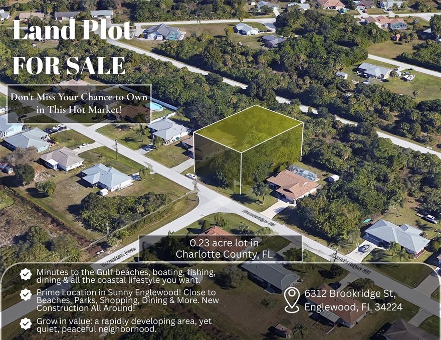 Save your spot - a great East Englewood lot is available! Be a part of the action; this lot is located in the highly sought-after No Flood Zone and No Deed Restrictions! City water and electric are available. Minutes away from the area beaches and centrally situated near the wonderful amenities of this coastal paradise, including beaches, golf, shopping, boating, and fine dining. Additionally, the world champion Atlanta Braves Spring Training Facility is just 10 minutes away. Information about local builders is available upon request. Buyers are responsible for all due diligence.
