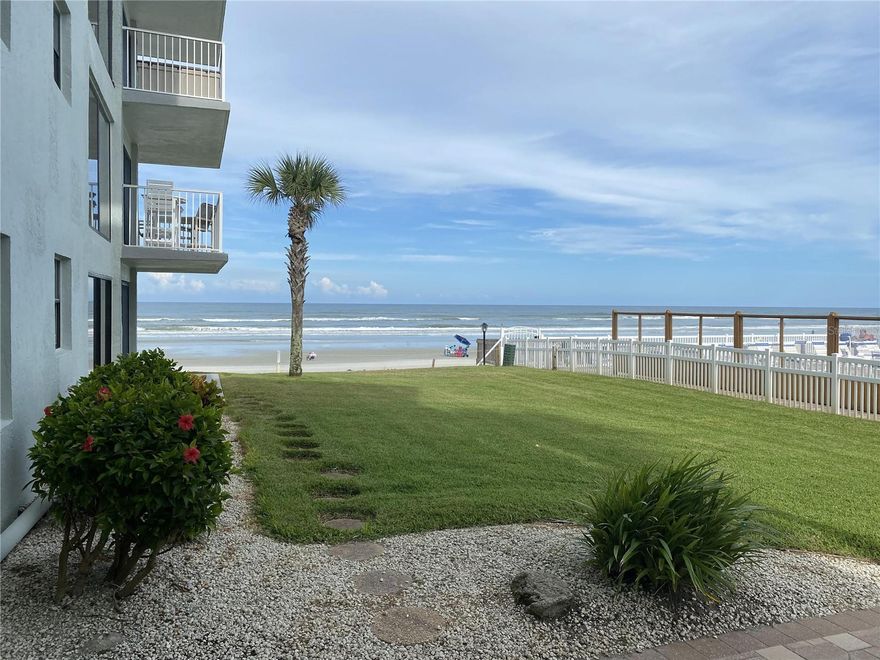 Direct ocean front - 2 bedroom, 2 full baths. This is a vacation rental completely furnished. Call Ocean Reef Villa to verify pricing and availability. 386-426-5684. Weekly rate: 1650.00 Monthly rate: 4950.00