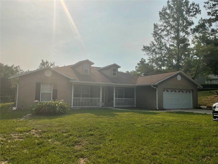 RENT This private oasis in a wonderful small rural neighborhood setting! Yet close to everything (SR46, 429, 441), 6 minutes to Downtown Mount Dora, 45 minutes to Disney and 30 minutes to Orlando. This spacious 2224 sq. ft., 3-bedroom, 2-bathroom home sits on over an acre at the end of a peaceful cul-de-sac, offering the freedom of no HOA restrictions. You'll love the recent upgrades, including roof, air conditioner, and modern kitchen appliances featuring a microwave convection oven. Enjoy the Florida lifestyle with a screened, solar-heated pool and spa, perfect for year-round enjoyment. Inside, this home boasts formal living and dining rooms, a cozy gas fireplace in the family room, a charming kitchen nook, his and her closets, and a convenient indoor laundry room. The Kitchen Island is ideal for entertaining guests. With well and septic systems in place, you'll benefit from no water or trash bills. Plus, with over an acre of space, you can bring your farm animals or park your RV in the backyard (subject to Lake County ordinances regarding permissible types, quantities, and parking specifics)