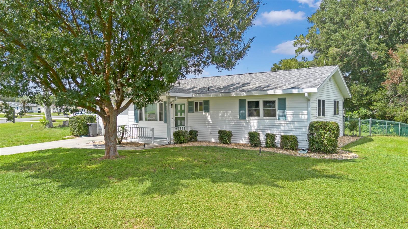 NO CDD NO BOND NO HOA. WELCOME TO PALM CAY GATED 55+ DEED RESTRICTED COMMUNITY. ENJOY THE POOL, REC CENTER AND MORE WITH AN ACTIVE ADULT FLORIDA LIFESTYLE CURATED BY THE RECREATION DIRECTOR. AMENITIES AND COMMON ELEMENTS ARE PRIVATELY OWNED. RESIDENCE UPDATES INCLUDE: 2018 NEW LANDSCAPING, IRRIGATION & NEW WATER HEATER; 2020 AIR CONDITIONER, NEW GARAGE DOOR OPENER & NEW LG STAINLESS STEEL REFRIGERATOR & DISHWATER; 2021 NEW ROOF, WINDOWS & SIDING; 2025 FRESH INTERIOR PAINT, STOVE HOOD & BARN DOOR TO ENSUITE. THIS HOME IS CLEAN, BRIGHT & MOVE IN READY FEATURING FRONT COVERED PORCH, LARGE LIVING ROOM WINDOW WITH LUXURY VINYL PLANK FLOORING TRANSITIONING TO CERAMIC TILE IN THE DINING, DEN, KITCHEN, HALL & BOTH BATHS. 2 CARPETED BEDROOMS, 2 BATHS, DEN, LAUNDRY WITH PANTRY / HOBBY SPACE WITH ONE CAR CARAGE. FENCED REAR YARD WITH AREA FOR GATHERING & BBQ. AMENITIES FEE $130/MONTH. THIS GEM OF A HOME IS A MUST SEE VALUE FOR PALM CAY. LETS MAKE THIS YOUR HOME TODAY!