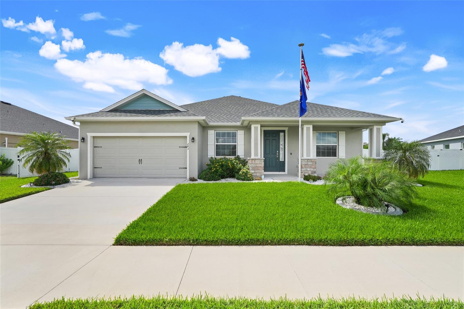 Welcome home! This beautifully maintained 4-bedroom, 3-bath home has all the upgrades you’ve been looking for. Step outside to your own backyard oasis—an oversized pool with an expansive screened-in lanai, perfect for entertaining or relaxing in your fully fenced yard. The lanai features fun Govee lights that dance to your music, plus a full pool bath for convenience. Inside, you’ll find plenty of space to entertain with a large great room, formal living and dining areas, and a chef’s kitchen with upgraded appliances! This floor plan includes a private in-law suite off the family room, giving everyone their own space. And the best part? No carpet here—just gorgeous updated LVT flooring throughout. The laundry room is a dream too, with a handy drop zone as you come in from the pristine 2-car garage. This property comes with a completely paid home warranty that also covers the pool until 2/25/31, bringing you the ultimate peace of mind! Located in the highly desirable gated community of Juliana Village, this home puts you minutes from I-4, a brand-new Publix, shopping, and dinning. Truly move-in ready and waiting for its next owner!
