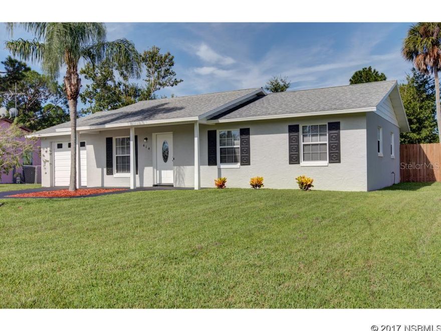 Brand New Roof ! Immaculate family home in the Wildwood neighborhood. No  HOA Fees ,just a neat little subdivision close to boat ramps at Kennedy Park off Riverside Drive and just south of New Smyrna Beach. Freshly painted and super clean with remodeled kitchen & baths. All new stainless steel appliances in kitchen , new water heater, double paned newer windows & great fenced yard.  3 bedrooms ,2 baths plus a bonus office /computer area.  Put this one on your list for a turn key home ! ;Water: City