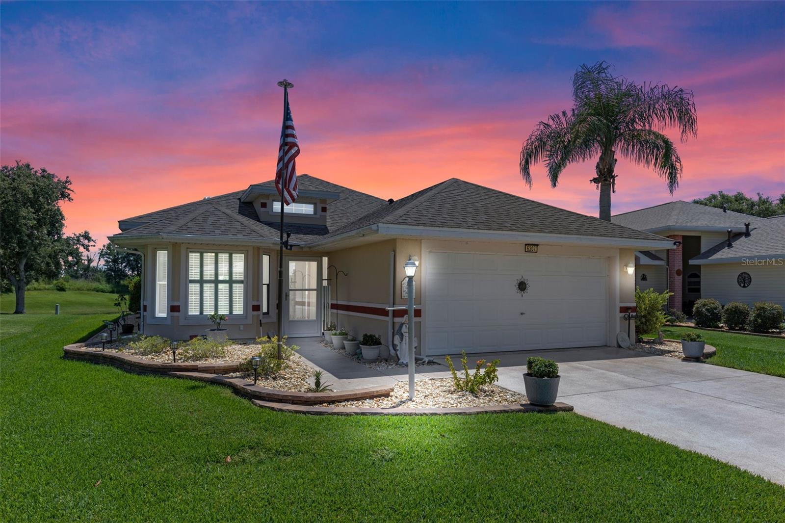 When it comes to all the bells and whistles, this Pringle CBS home offers them all! Perfectly sized at 1748 square feet of under air living, including the Florida Room under mini-split air, you'll spend your time gazing at the quiet and tranquil backyard pond or casting a line as you become part of the Florida wildlife! The updates throughout this Opal Model are endless! You'll enjoy fruit trees (Lemon, Avocado, Fig & Pineapple), a transferrable termite bond, and Quartz counters throughout the home's kitchen and baths! This home offers it's new owner HICKORY flooring, a new roof, gas range, Plantation Shutters, a water softener, WHOLE HOUSE GAS GENERATOR, 14 SOLAR panels for nearly no electrical bill, new 6" seamless gutters, HUNTER DOUGLAS automatic blinds and shades, THERMAL HURRICANE IMPACT WINDOWS, home security system, tray ceilings, walk-in closets, in-ground pest control, stainless & gas appliances, and an AIR CONDITIONED GARAGE! Perfect for the handy homeowner who loves to do projects! The home is equipped with new lighting, fans, updated kitchen cabinet doors, 2024 HVAC, as well as a custom ensuite vanity! Meticulously maintained and exceptionally loved by it's owners. Don't forget to add this one to your tour! You won't find another home with as many extras as this one! Royal Highlands is a 55+ gated, golf community with two pools, fitness center, Great Hall, driving range, on-campus restaurant, courts, softball field and more! Conveniently located in Central Florida near the Florida Turnpike, MCO, Amusement Parks, and Shopping! Call to see this great home and community today!