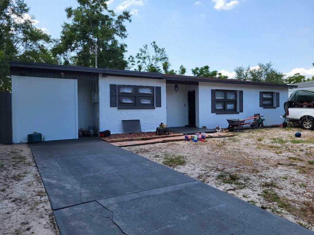 Just listed !
3 Bed/2 Bath Home with a large office used as a 4th bedroom and a 10x 10 bonus room off the master that can be used for almost anything. Great block house near Downtown Mount Dora and it's move-in ready! This beautifully updated single-family home offers the perfect blend of style and convenience. The layout features a spacious master bedroom and bath with a 10 x 10 custom built walk- in closet. The other side of the home features the 2 bedrooms with the office as the optional 3rd bedroom and guest bathroom. This house includes modern finishes throughout —new luxury porcelain tile flooring throughout the main house and new waterproof laminate flooring in the bedrooms, fresh interior paint including all ceilings, updated LED light fixtures and fans.
Be the first to use this stunning kitchen, remodeled August 2025 with Brand new white shaker cabinets, black matte hardware, gorgeous stained and sealed butcher block counters and newer GE appliances.
Exterior Repainted 2025. Large fenced back yard for privacy and aninals. Enjoy a peace of mind with a newer shingled roof (2016) and a new flatroof in 2024, new drainfield April 2025 —The large backyard and concrete patio provide plenty of space for entertaining, gardening, or relaxing outdoors. Lot Size: 7800 SqFt. NO HOA and Lake County unincorporated for lower property taxes with a Mount Dora address! Located just five minutes from historic downtown Mount Dora and only one minute from Walmart, Target, Triangle Elementary school, and Highway 441. You’ll love the easy access to shopping, dining, and all major roads to drive around the county.
