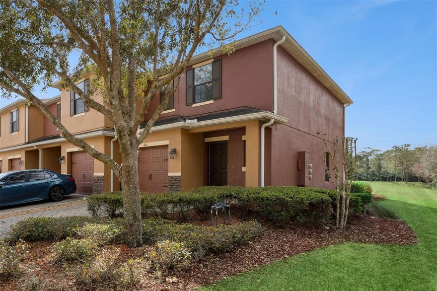 Welcome to this beautifully maintained end-unit townhome located in the gated Hanover Pointe community, ideally situated in Longwood, just minutes from Lake Mary. Tucked away on a quiet dead-end street, this 3-bedroom, 2.5-bath residence offers serene greenbelt and tree views from the screened-in back patio, living room, and kitchen—where you can enjoy the sights and sounds of birds, owls, and the occasional deer. The bright, light, and airy interior has been meticulously maintained and features upgraded herringbone-pattern carpet on the stairs and throughout the upper level. All three bedrooms are located upstairs, including the spacious primary suite. One secondary bedroom is currently used as an office and includes built-in shelving that will remain. Newer washer and dryer are included, surround sound wiring is installed (not currently in use), and the kitchen is enhanced with new LED light fixture and stainless steel appliances, granite countertops, an under mount sink, and a side-by-side refrigerator. The HOA provides exceptional peace of mind with termite bonds, roof replacement coordination, exterior painting, and full landscaping services, along with access to the community pool and common areas. Conveniently located near I-4, 17-92, SR 434, Ronald Reagan Blvd, Lake Mary Blvd, the Cross Seminole Trail, and both the Lake Mary and Longwood SunRail stations. Zoned for Greenwood Lakes Middle School and Lake Mary High School. This townhome combines low-maintenance living, privacy, and an unbeatable location—truly move-in ready.