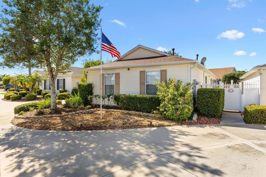 Welcome to The Villas of Chadwick where life is simple. Located in the northern area of The Villages in Marion County, close to the VA, shopping, restaurants and medical facilities, not to mention the Spanish Springs town center with nightly entertainment 365 days a year. This three bedroom two bath is a courtyard villa with less yard work and simpler upkeep.  This home had a serious remnovation over the past year...a very cozy and welcoming invitation to sit and stay while. (please see the attachment to see the itemized report of the improvements).  The roof 2024, HVAC 2018, Hot Water Heater 2017, very low bond $927.32.  This reminds me of a "Pottery Barn" home with all the nice personal touches  Luxury Vinyl Plank flooring throughout, new Quartz countertops in the kitchen and baths, new tile backslash in the kitchen,  upgraded cabinets in the kitchen, new landscaping with many flowers and blooming plants,.
What are you waiting for?  Call and schedule an appointment to make your dream come true.