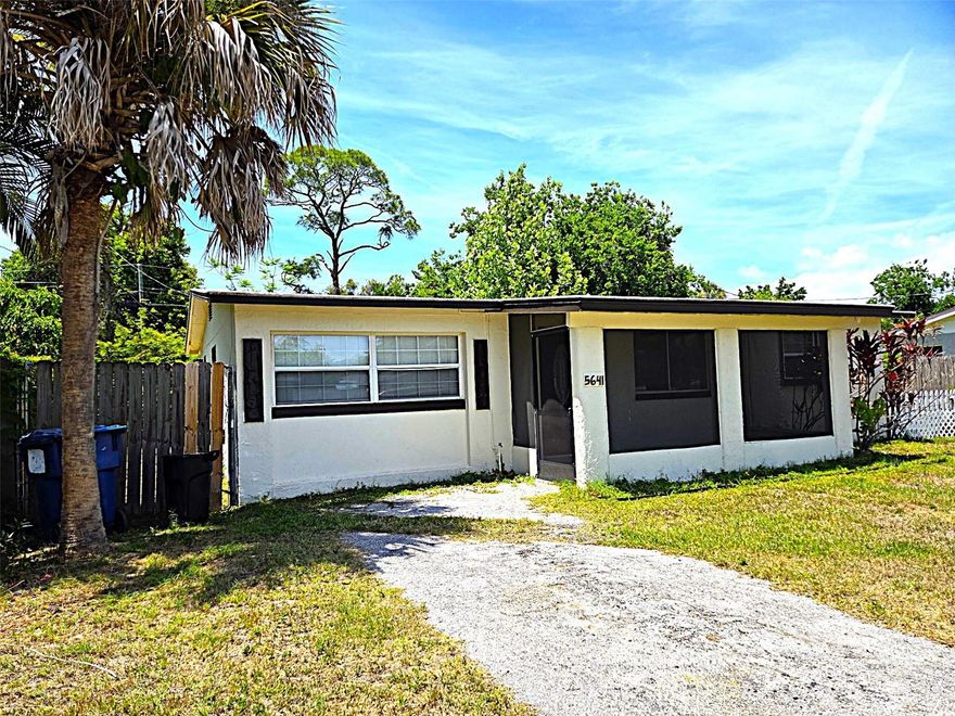 Gorgeous, solid block, updated home is ready and waiting for you! The beautiful kitchen has newer gorgeous cabinets and granite countertops, stainless steel appliances. Roof new in 2019 and windows and doors were replaced in 2019, HVAC 2021, newer light fixtures. All 3 bedrooms are comfortably sized, both bathrooms are nicely remodeled. The front of the house has a lovely screened in porch. The backyard is oversized and fully fenced with privacy fencing. Desirable location makes this property valuable for investors as it zoned for lucrative short-term rental. It zoned for high rated elementary school Pinellas Central Elementary School. Great community has Skyview community Pool, Forbes Recreation Center has Gymnasium with 1 full basketball court or 2 half-courts, Computer lab with 10 computer workstations, Arts & Crafts Room, Game Room outfitted with video game systems, ping pong, billiards tables, and an air hockey table, Multipurpose Room with kitchen, Open playground area, Outdoor racquetball courts, Rooms available for rental and more. There is Helen Howarth Park & Equestrian Trail with 12 lighted racquetball courts, 2/3 mile paved nature trail, 3 lighted little league ball fields & batting cage and 7 picnic pavilions with picnic tables, a two-story scorekeeper/concession building with Equestrian Trail, Obstacle Course Arena, Pinellas Park Equestrian Center, Playground, The Charlie Brush Senior Baseball field, Volleyball, Walking Nature Trail. Easy access to US 19 and Bryan Dairy roads, and convenient to grocery and dining options, 15 min to Gulf beaches, 20 min to Tampa, 15 min to downtown St Pete. Come and see this nice house today! There is no HOA or CDD.