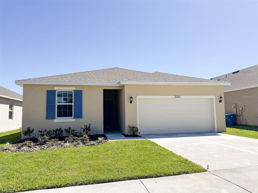 Brand new home in Cypress Park Estates!  This one-story Bradley model offers 4 bedrooms, 2 bathrooms, and approximately 1,598 sq. ft. of living space. The open layout connects the kitchen, dining, and great room, creating a bright and functional space perfect for everyday living and entertaining. The owner’s suite features a private bath and a walk-in closet. Enjoy patio, 2-car garage, and a 50x110 ft. lot. Community amenities include a pool, sidewalks. New washer, dryer, and blinds will be installed soon. Conveniently located in Haines City, close to shopping, dining, and major highways. Don’t miss the chance to live in a brand-new Florida home!