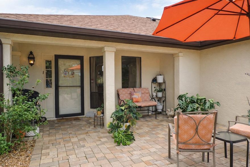 Live in this lovely Villa in the beautiful Meadowcrest community. Maintenance free so you can enjoy the Florida lifestyle. This charming 2-bedroom, 2-bath villa has a garage, provides low-maintenance living while still enjoying the space and privacy of a single-family home. Tile flooring throughout. Newer pavers on the front patio.
This villa offers serene scenic views, the pond out back fills with water and birds flock to the peaceful setting. One of the biggest advantages of living in Meadowcrest is the resort-style community amenities. Residents have access to a community pool, clubhouse, tennis courts, walking trails, and beautifully maintained grounds, encouraging a full and fun social lifestyle. The location is conveniently located near shopping, restaurants, medical facilities, and everyday services, while still being just minutes from the natural springs, boating, and fishing that make the Crystal River area famous. 
Close