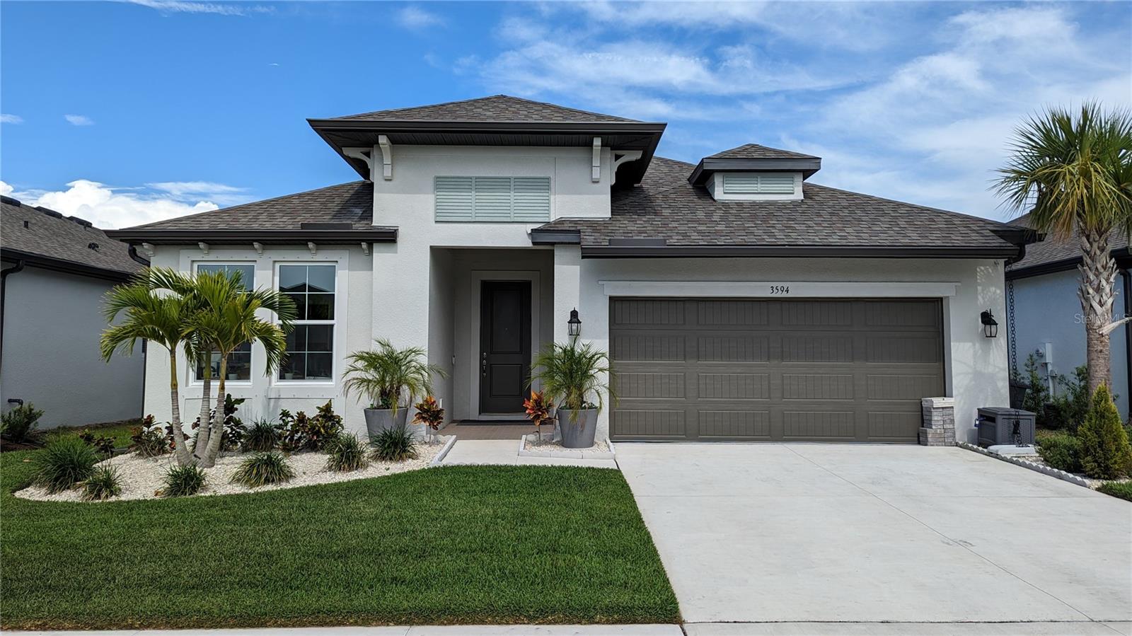 Discover comfort, style, and convenience in this thoughtfully designed Sarasota home, built in 2021 and perfectly situated in a safe, family-friendly neighborhood. Backing up to a serene community soccer field and playground, this property offers the perfect blend of modern comfort and family-friendly amenities right outside your backyard. Inside, you'll find 4 spacious bedrooms plus a dedicated office, ideal for remote work or study. This home features two primary suites, each with its own private en-suite bathroom, offering flexibility for multi-generational living or guest accommodations. The open-concept layout flows seamlessly from the contemporary kitchen to the light-filled living area, perfect for entertaining or relaxing. Enjoy peace of mind and convenience with included appliances — refrigerator, washer, and dryer — plus a whole-house water filtration system for clean, fresh water throughout. With its unbeatable location, thoughtful layout, and modern upgrades, this home is move-in ready and waiting for you!