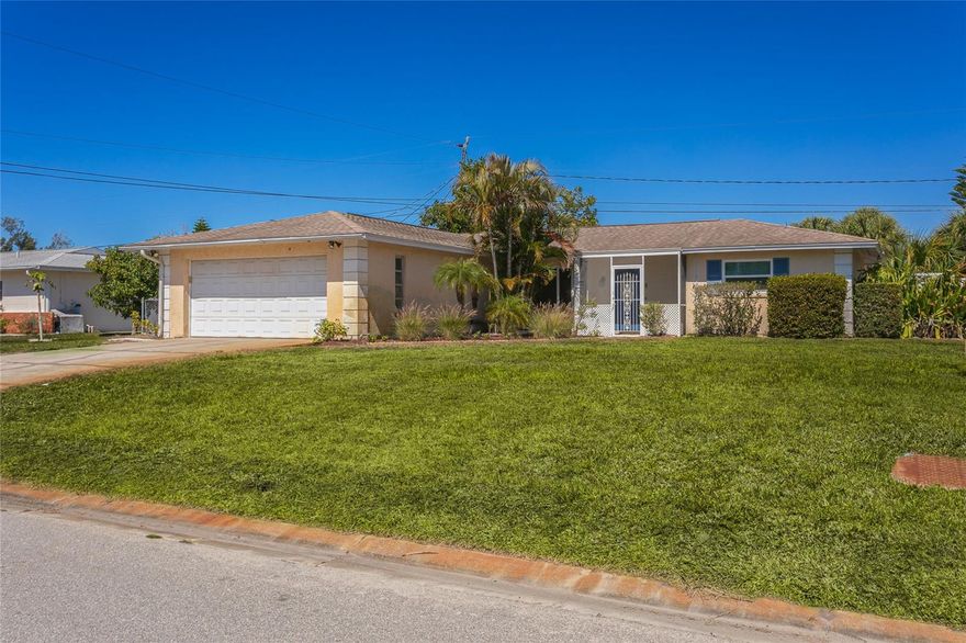 Now is your opportunity to own this Venice Gardens home, this home is located on CITY WATER AND SEWER, NO HOA and NO FLOOD INSURANCE IS REQUIRED! Easy walking distance to Garden Elementary school. New Water heater 2025, New Electrical panel 2019, Pex replumb 2022, Roof 2015 and A/C 2015, Hurricane impact windows 2022, only windows not Hurricane are the sliders and Primary bathroom, 2-car garage that houses a designated laundry area and a convenient utility sink. On one side of the home, you will find an oversized Primary Suite with en suite bathroom with walk-in shower and large walk-in closet. On the opposite side of the house is a second bedroom that also features a walk-in closet, a second bathroom with shower tub combo is just off the second bedroom. In the back corner of the house, you will find a large den/office that can easily act as a 3rd bedroom if needed. This is a great opportunity to live within minutes of Venice Island, local beaches, shopping, restaurants, and attractions. Enjoy the covered Lanai or step out onto the outdoor patio for BBQ's or bird watching, this part of Venice Gardens has a variety of birds to watch. Just around the corner you will find the Venice Gardens Civic Association where for a small fee, you can join to use the community pool and park. This home needs a little love! If you have been dreaming of owning a piece of Florida’s paradise, then set up a private showing today!