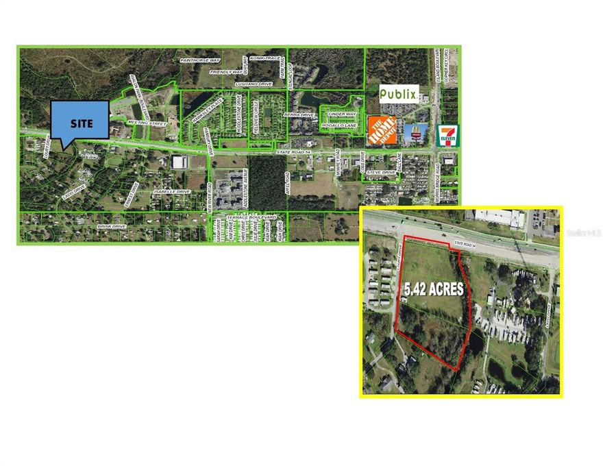 ATTENTION INVESTORS This property is located in the direct path of growth. Three parcels available, and they can be purchased together or separate. (see flyer attached for pricing) Two parcels are part of this listing. 1.33 acres with 350 feet of State road 54 frontage. The 2nd parcel is 2.03 acres for a total of 3.36 acres.  Pasco County is encouraging this property to be rezoned to C-2 General Commercial. 
 Property is located at a full access median cut. Approximately 1/2 mile from Publix, Home Depot. Across the street from Avalon Park west a 4,400 home subdivision.
This property needs to be rezoned to commercial for maximum vaalue and would make a great location for medical, financial or self storage (using the extra land that is available) perfect spot for local strip center or national tenant. Over 32,000 cars daily.