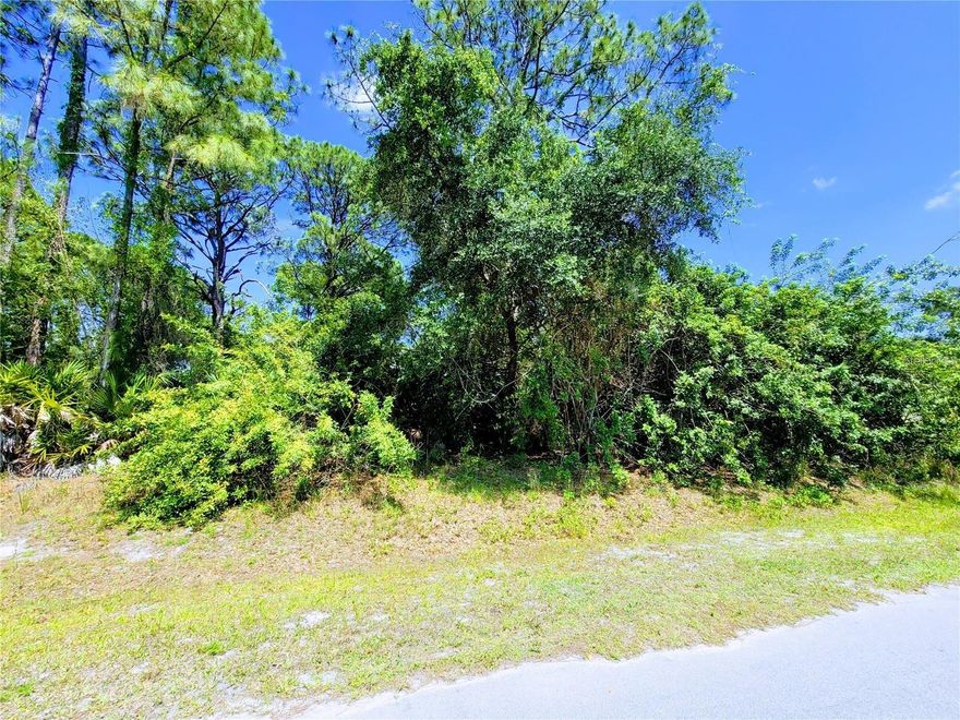 Check out this great vacant and undeveloped wooded site to build your Florida home within North Port city limits! Tucked away beneath a thick canopy of oaks and pines, North Port is rich with archeological history and beautiful natural springs – including Warm Mineral Springs, which maintains an 85-degree temperature year-round and has one of the highest mineral contents in the world. There are plenty of opportunities to play inside this 104.3-square-mile community, with more than 26 parks and open spaces. North Port is also home to the Atlanta Braves Spring Training and their CoolToday Park! And North Port has it's very own water park, The North Port Aquatic Center which features a massive pool, three water slides, and a lazy river! Canoeing and kayaking opportunities are available as well within the city's estimated 80 miles of freshwater canals, the Myakkahatchee Creek during the summer months, and the Myakka River. North Port is the only city in Florida with an entire state forest inside its city limits – the 8,000-acre Myakka State Forest. The city boasts several miles of horse trails, mountain bike trails, natural hiking paths, and bird watching opportunities. Temperatures for the month of May average 86ºF high(30ºC) and 68ºF low(20ºC)...airports, beaches, major metropolitan areas, and theme parks are only a short drive away, what are you waiting for?!?