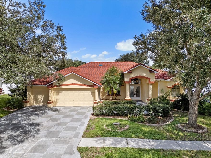Welcome to the golfing community of Lake Bernadette located in Zephyrhills, Florida! This property sits in the coveted neighborhood of Epping Forrest. Epping Forrest offers custom to semi-custom homes, NO CDD fees, low HOA fees, and larger lot sizes in comparison to other communities within Lake Bernadette. Upon arriving to the property, you are greeted with new, red metal, barrel-tiles for a roof. As you walk through the front door, you are immediately greeted with the bright, spacious living and dining areas. The kitchen is great for entertaining as it opens up to the family room. The family room has an oversized fan and multiple sliding doors that lead off to the lanai/pool. The spacious primary bedroom boasts dual walk-in closets as it enters to the primary bathroom. The primary bathroom has dual sinks, tub with separate shower, as well as a privacy room for toilet. A small hallway leads to two bedrooms that are separated by a bathroom. The last bedroom of the property is in the back of the house. This bedroom leads to a bathroom which was also used for the pool. The home is located just 20 minutes away from the shopping areas of Wiregrass and 25 minutes away from the Tampa Premium Outlets. Request a showing on your next home.