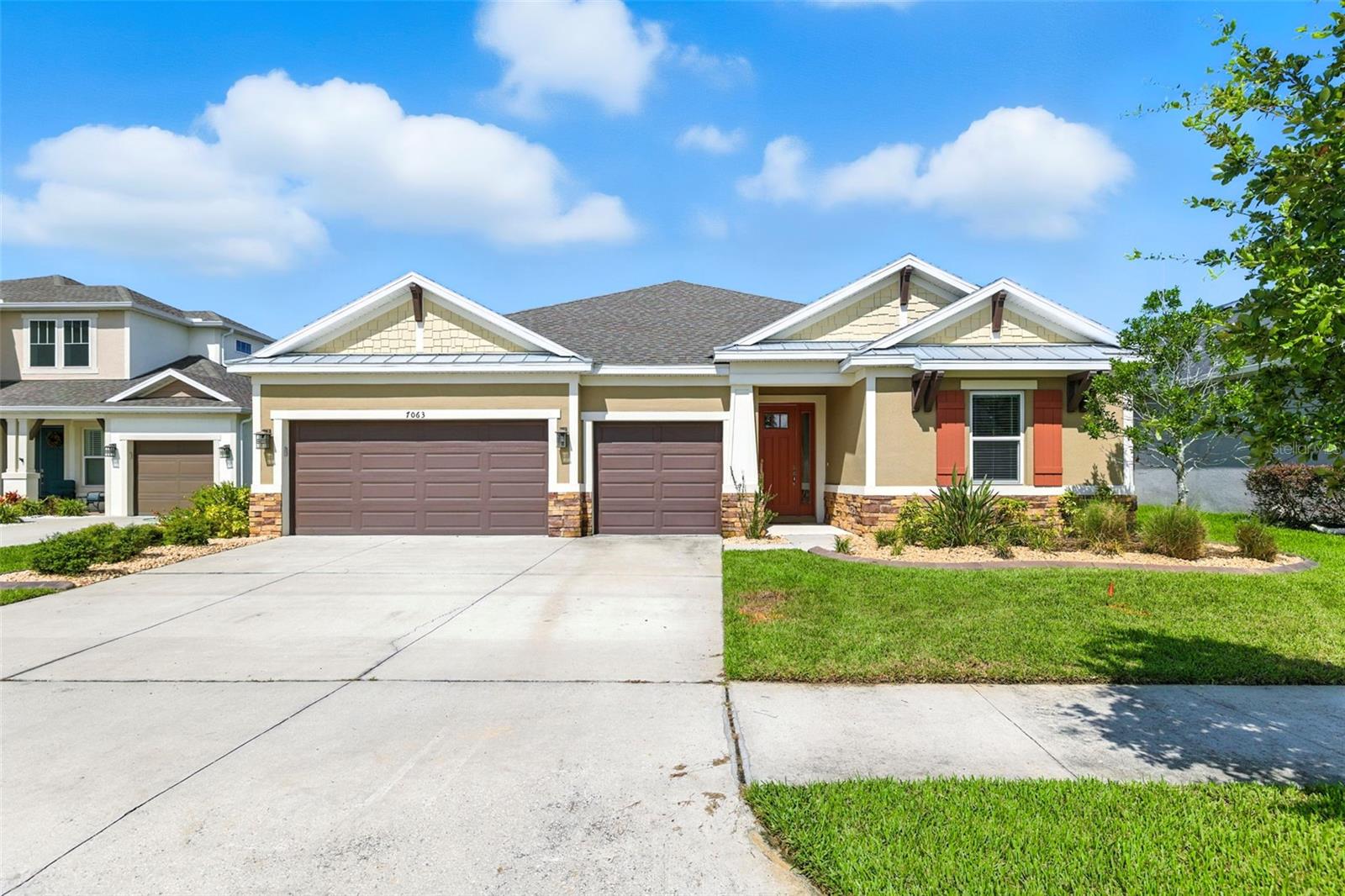 This 2021 built Taylor Morrison home features a brand new 2025 saltwater pool, complete with a state-of-the-art Crosswind temperature control system designed to efficiently heat the water on cooler days and cool it down during those hot Florida summers, so you can enjoy the perfect swim year-round! There are 4 bedrooms, 4 1/2 bathrooms,
an office, 3 car garage and a great back yard! This one story, Saint Croix model features tall ceilings, an open
floor plan with lots of natural light! The gourmet kitchen is the focal point of the home, overlooking the family
room, boasting a huge island with seating area, stainless appliances, 42 inch cabinets with beautiful crown
molding, and an enormous walk-in pantry. Each bedroom is complete with a private en-suite bathroom and
nice closet space. The owners retreat features a spa-like bathroom with an awesome walk in shower with dual
shower heads, and a huge walk in closet. In addition to the bedrooms, this fabulous home has french doors
leading to an office/ den. Watergrass is located in Wesley Chapel close to I-75, Wiregrass Mall, Tampa
Premium outlets, Advent Hospital, Moffitt Cancer Hospital, Advent Center- Ice Rink & Wesley Chapel's exciting
new shopping, the Crates & restaurants.