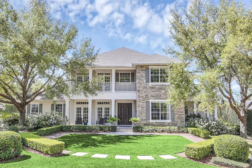 Welcome to your dream home nestled in the sought-after prestigious gated community in a Winter Park/Maitland blended neighborhood with deeded boat slips on Lake Maitland, providing boating access to the six-lake Chain of Lakes! This exquisite, one-owner, custom-built true five-bedroom traditional Charleston-style residence, built in 2001, boasts unparalleled elegance and pride of ownership. Lovingly cared for by one family over the years, the home offers a rare opportunity to purchase in this unique gated community with only eight residences. As you step through the front door, you'll be greeted by the charm of the formal library and dining rooms, creating a perfect setting for entertaining guests. There are numerous amenities beyond the gated entrance, including a walkway to Lake Maitland, individual boat slips, and an oversized community lawn that creates a park-like setting to enjoy by the lake. The main gathering room, sunroom, and bonus room offer versatile spaces for relaxation and recreation, while the dedicated fitness room caters to your active lifestyle. The first-floor primary suite is a true retreat, featuring views of the 45 by 10-foot lap pool and a meticulously landscaped backyard. The spacious island kitchen with a breakfast area provides a welcoming space for culinary creations, with easy access to a covered outdoor living area for al fresco dining. Step outside and discover your own private oasis – an outdoor cabana complete with a fireplace and TV, perfect for outdoor entertaining with a lushly landscaped perimeter. Roof was replaced in 2022. Both air conditioning units were replaced in 2015, newer appliances. This residence offers tranquility and exclusivity that is rare to find. Embrace the great outdoors and create lasting memories by the water. Beyond the gated community, this home is ideally situated for convenience to local area restaurants, Park Maitland School, and the famed Enzian Theatre. A short bike ride takes you to the renowned Winter Park's Park Avenue, offering upscale shopping, dining, and cultural experiences. With top-notch schools and easy access to major roadways, this location seamlessly combines luxury living with practicality. Don't miss the chance to make this exquisite property your own – where elegance meets comfort, and every day feels like a vacation. Room Feature: Linen Closet In Bath (Primary Bedroom).