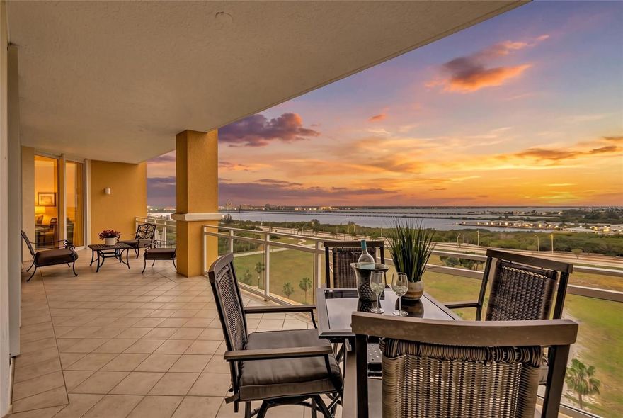 Welcome to LUXURY WATERVIEW LIVING on the 8th floor in the desirable RAPALLO FLOORPLAN at BEL MARE, where nearly 3,000 square feet of thoughtfully designed space is paired with SWEEPING WATER VIEWS. From this elevated residence, take in panoramic scenes of the MANATEE RIVER, ANNA MARIA ISLAND, the iconic SUNSHINE SKYWAY BRIDGE, and out toward the GULF, all setting the stage for unforgettable SUNSET VIEWS. This spacious home offers a SPLIT FLOOR PLAN with three bedrooms, each featuring ENSUITE BATHS, along with a DEN/OFFICE and POWDER ROOM, creating flexibility for guests or remote work. Expansive FLOOR-TO-CEILING IMPACT WINDOWS fill the interior with natural light and showcase HIGH CEILINGS and open-concept living areas that flow seamlessly onto a PRIVATE BALCONY—perfect for enjoying the coastal breeze. The kitchen is both inviting and functional, enhanced by UPDATED LIGHTING that adds a fresh, modern touch throughout the home. Offered FURNISHED (EXCLUDING DECORATIVE STAGING ITEMS), this residence provides a true MOVE-IN READY OPPORTUNITY. The PRIMARY SUITE offers a peaceful escape with water views, DUAL WALK-IN CLOSETS, and a SPA-LIKE BATH featuring a soaking tub and walk-in shower. Residents of this GATED WATERFRONT COMMUNITY enjoy access to RESORT-STYLE AMENITIES including multiple pools, a fitness center, pickleball courts, a theater, social gathering spaces, guest suites, and scenic walking paths, along with access to the RIVIERA DUNES BEACH CLUB. COVERED PARKING and CLIMATE-CONTROLLED STORAGE provide added convenience, while nearby MARINA ACCESS and WATERFRONT DINING enhance the lifestyle. Ideally located near DOWNTOWN BRADENTON, SARASOTA, TAMPA, and the GULF BEACHES, this residence offers the perfect blend of relaxation and accessibility. Added confidence comes with the building’s full compliance with Florida’s STRUCTURAL INTEGRITY RESERVE STUDY (SIRS) requirements—where every day feels like a vacation and every evening ends with a view worth coming home to.