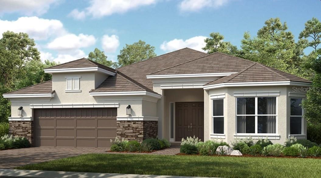 Under Construction. New Construction – October Completion! Built by Taylor Morrison, America’s Most Trusted Homebuilder. Live your dream vacation every day at Esplanade at Skye Ranch! Esplanade offers a vibrant, resort-style lifestyle with endless opportunities to energize your body, mind, and spirit. From the moment you arrive, you’ll experience a world of fun and relaxation, with access to the Hub, Rendezvous Park, and Turner Park—and soon, The Venue! Get ready for exciting amenities like a Bahama Bar & Grill, resort-style pool, state-of-the-art fitness center, bocce ball courts, bark park, and more. With community parks, sports fields, and a pet park, Esplanade is your personal playground. Stay active, stay relaxed, and embrace a lifestyle filled with adventure, every single day! Welcome to The Pallazio at 10467 Eclipse Street in Esplanade at Skye Ranch. The open-concept Pallazio is a spacious and elegant home designed for comfort and versatility. With 3,004 square feet, it features four bedrooms plus a study, offering plenty of room to live, work, and unwind. At the heart of the home is a central gathering space that includes the great room, kitchen, and dining area—perfect for hosting or relaxing. A large island anchors the kitchen, making it easy to cook, entertain, or enjoy quiet moments. The primary suite is tucked away at the back of the home for added privacy. It includes a beautifully designed bedroom, a luxurious bathroom with dual sinks, a large shower, and a private water closet, plus an oversized walk-in closet. Double doors lead from the bedroom to the bath, creating a serene retreat. Guests will feel right at home in the two guest bedrooms. One features a private full bath with a shower, while the other is conveniently located near another full bath. And don’t forget the fourth bedroom! Additional Highlights Include: fourth bedroom, study, bay window at primary suite, extended covered outdoor lanai, and outdoor kitchen rough-in. Photos are for Representative Purposes Only. MLS#A4662660