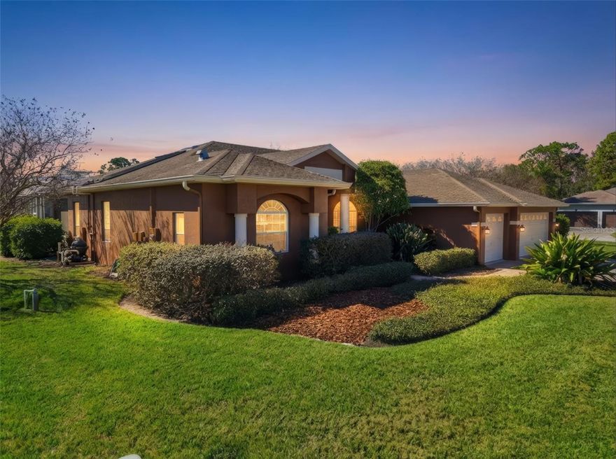 BEAUTIFULLY UPGRADED & IMPECCABLY MAINTAINED, this pool home sits on a large corner lot in La Paloma—southern Hillsborough County’s quietest luxury pocket. The light-filled Windsor floor plan features soaring ceilings, an open layout, and sliding glass doors that blend indoor comfort with outdoor living. At the heart of the home, a gourmet kitchen shines with 1½-inch granite countertops, ogee edges, stainless steel appliances, a spacious center island, breakfast bar, and two pantries—ideal for effortless entertaining or relaxed family life. The kitchen opens to a cozy breakfast nook and family room, creating a connected space for everyday moments. The private primary suite offers direct access to the lanai, dual custom walk-in closets, and a spa-inspired bath with jacuzzi tub and separate shower. Step outside to a newly re-screened lanai and solar-heated pool, resurfaced with a mini-pebble tech finish and re-tiled for a fresh, modern look. A redone pool deck and luscious landscaping—including magnolia and crape myrtle trees—create a peaceful, private retreat. Additional features include luxury vinyl plank flooring, newer A/C (2021), a dedicated laundry room with washer and dryer, and a shared irrigation well to help keep maintenance low and the lawn healthy. La Paloma Village is golf-cart friendly and centered around Cypress Creek Golf Club. There is also another executive golf course that you can drive your own golf cart to. Tampa International Airport, St. Joseph’s South Hospital, and MacDill AFB are all within easy reach. Positioned conveniently between Tampa, St. Pete, and Sarasota, you’re perfectly placed to explore—or retreat. Whether you’re starting a new chapter or simply living life on your own terms, this home offers the freedom, privacy, and polish to do it well.