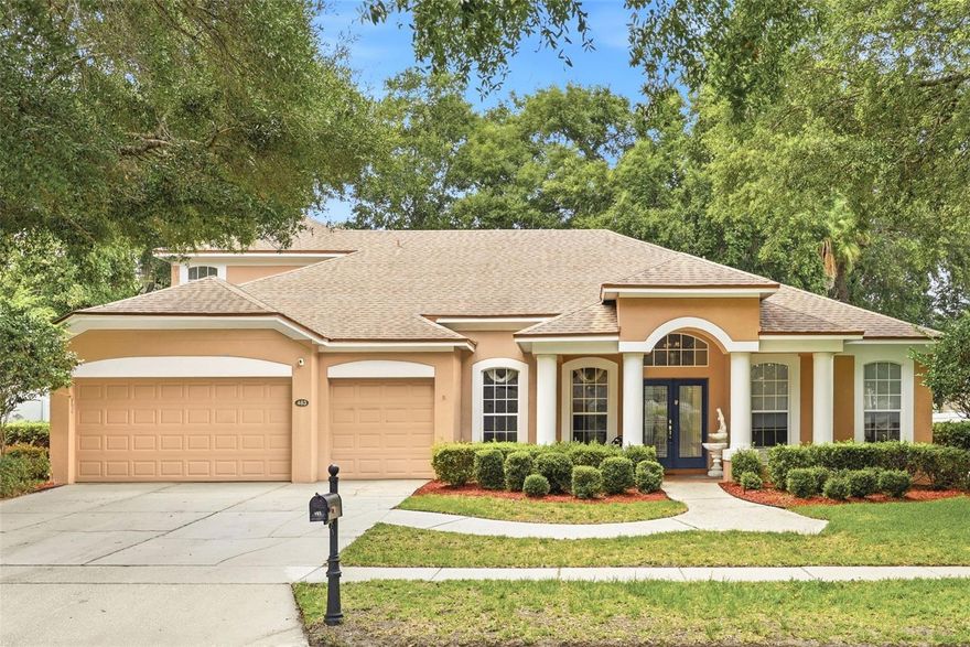 Welcome to this exceptional former model home located in a highly desirable gated community. Featuring 5 bedrooms, 4 bathrooms, a private home office, and a spacious bonus room, this home offers the perfect blend of luxury, comfort, and functionality. Designed for entertaining, the open-concept floor plan features a spacious kitchen overlooking the family room, complete with built-in entertainment cabinetry and shelving. off of the kitchen, a butler’s pantry and built-in desk area provide additional storage and workspace. There are large windows and sliding glass doors fill the home with beautiful natural light and showcase views of the pool. Outside enjoy the oversized lanai, sparkling pool, relaxing spa, and elegant water fountain feature, creating the ultimate backyard oasis. A remodeled pool bath with direct outdoor access adds convenience and style. The master suite includes a sitting area, two walk-in closets, and a luxurious bathroom with a walk-in shower, garden tub, dual sink areas, and private water closet. Upstairs features a large bonus room, an additional bedroom and full bathroom, plus a spacious storage/utility room. Roof was replaced in 2016. Shopping plazas located close by for convenience. Just a quick trip to get to two different state spring parks, Kelly Park-Rock Springs and Wekiwa Springs. You don't want to miss this one!