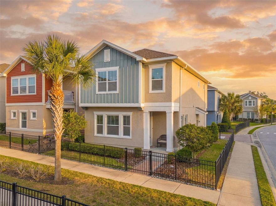 Welcome to this stunning, move-in-ready home nestled within the desirable gated community of Reagan Point. Built in 2018 by David Weekley Homes, this beautifully designed 3-bedroom, 2 full and 1 half-bath residence offers 1,675 square feet of thoughtfully crafted living space that perfectly blends modern elegance with everyday comfort.

From the moment you arrive, you’re greeted by a charming fenced front yard and a welcoming sidewalk that leads to a covered front porch—an ideal spot to enjoy your morning coffee or unwind in the evening. Step inside and immediately experience the bright, open-concept layout where the kitchen, living, and dining areas flow seamlessly together, creating an inviting space perfect for both entertaining and daily living.

At the heart of the home, the kitchen is truly a showpiece. A large, elegant center island anchors the space, complemented by custom cabinetry with detailed molding, a sparkling backsplash, and an upgraded stainless steel GE appliance package. The built-in microwave and oven enhance both style and functionality, while the cooktop and designer range hood add a touch of sophistication. Ceramic tile flooring, recessed lighting, and abundant natural light complete this impressive space.

Upstairs, the spacious primary suite is a true sanctuary, featuring a beautifully detailed ceiling that draws the eye and elevates the room’s character. The en-suite bathroom continues the home’s upscale feel with elegant quartz countertops and refined finishes. Two additional bedrooms share a well-appointed full bathroom, and a dedicated laundry room with custom cabinetry adds convenience and organization.

A rear-entry two-car garage enhances both curb appeal and functionality, while the community itself offers wonderful amenities including a playground and pool—all within the security of a gated neighborhood.

Ideally located near top-rated schools, shopping, dining, major highways, and Orlando-Sanford International Airport, this home combines comfort, style, and convenience in one exceptional package.

This is more than just a home—it’s a lifestyle. Come experience the warmth, elegance, and ease of living that this beautiful property has to offer.