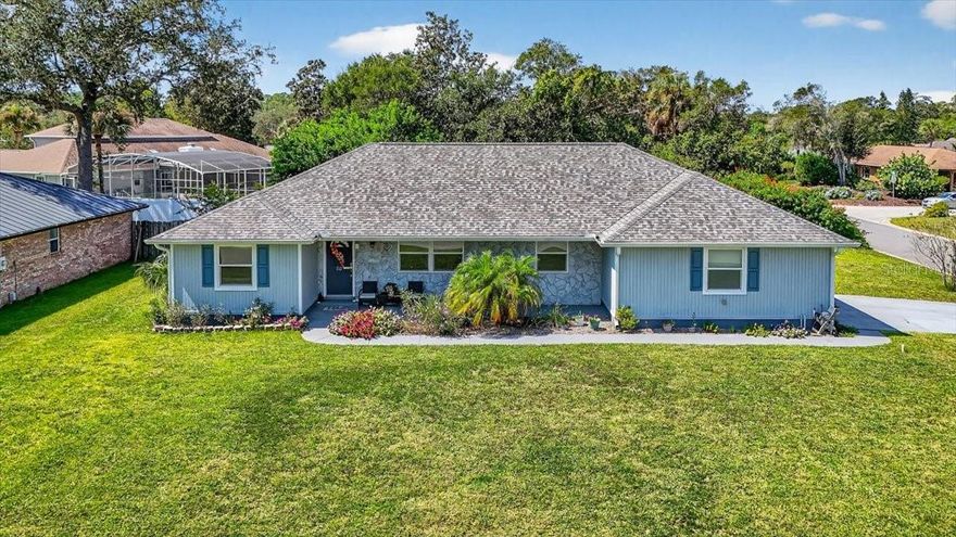 Welcome to this beautifully updated 3 bedroom, 2 bath home situated on a desirable corner lot in Ormond Beach. From the moment you arrive, you'll notice the attention to detail and pride of ownership throughout. The property has been thoughtfully maintained and upgraded, giving you peace of mind with a new roof and HVAC system installed in 2022, as well as new double-pane windows from 2018 that enhance both efficiency and comfort. The home also features replaced water lines in 2018, and new gutters added in 2023, ensuring the major systems are up to date. Step inside to find an inviting open layout with skylights that fill the home with natural light and tile flooring throughout, no carpet anywhere, for easy maintenance and modern appeal. The kitchen is a highlight with granite countertops and updated finishes, perfect for cooking, entertaining, and gathering with family and friends. The outdoor living space truly sets this home apart. The backyard is fully enclosed with a vinyl privacy fence, creating a private oasis complete with an above-ground saltwater pool for cooling off on hot summer days. Brand new pool pump installed for a peace of mind. Enjoy a peaceful fire pit area ideal for relaxing evenings under the stars. New outlet for a generator hookup. New rain sensor for sprinkler system. The corner lot not only provides extra yard space but also adds to the home's curb appeal. This home blends comfort, functionality, and style with practical updates and plenty of room to entertain both indoors and outdoors. Conveniently located near shopping, dining, schools, and just minutes from the beautiful Ormond Beach coastline, you'll enjoy the best of Florida living in a home that is move-in ready and waiting for its new owners.