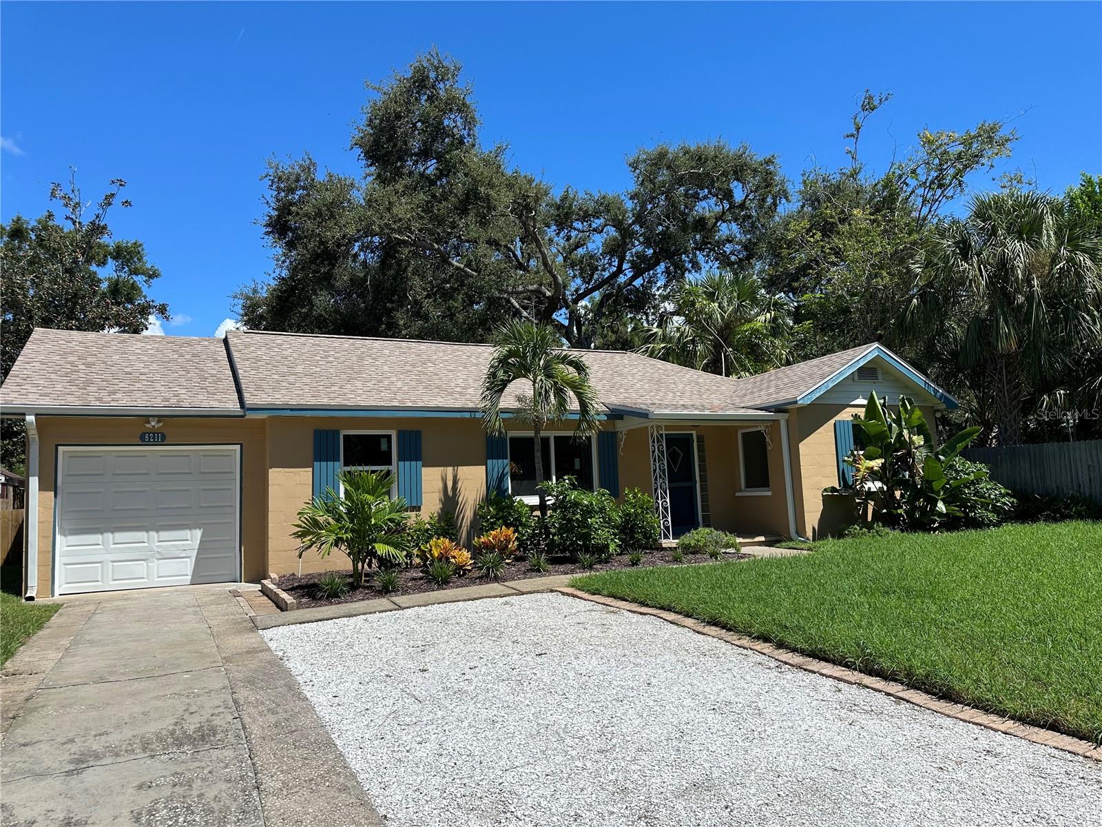 Welcome to this beautifully renovated solid concrete block home situated on a spacious 0.22-acre private lot in the heart of Gulfport. This turn-key residence has been fully remodeled and is located in a non-flood zone, offering peace of mind and modern living in one of the area’s most sought-after neighborhoods. Inside, you'll find NEW 2025 impact-rated, energy-efficient windows and sliding glass doors, a sleek and modern kitchen with all the creature comforts, LED lighting throughout, and a stylish new bathroom featuring a luxurious rain shower and imported Italian tile. The home also boasts a newer roof (2023) and high efficiency HVAC system. Outside, enjoy a beautifully landscaped, fully fenced yard with mature greenery and oak tree-shaded backyard, plus a deep well irrigation system with automatic timer—no water bills for maintaining your lawn and shrubs. Located just one block from Stetson University and a local park, and only minutes from downtown Gulfport’s vibrant arts scene, restaurants, beach, coffee shops, and boutiques. You're also just 15 minutes from downtown St. Pete, Beach Drive, the Pier, the Vinoy, Straub Parks, and within easy reach of both Tampa International and St. Pete-Clearwater airports. This is the perfect blend of style, convenience, and location.