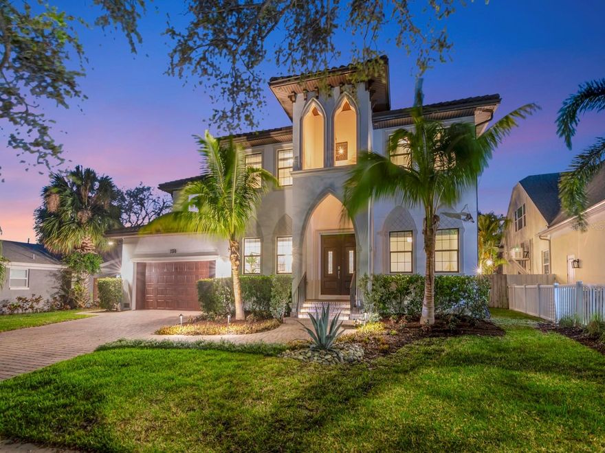 Introducing a masterfully crafted Davis Islands residence by Devonshire Custom Homes that not only embodies timeless luxury and thoughtful design but also offers peace of mind—having experienced no flooding or water intrusion during the 2024 storms. Spanning five bedrooms, four full baths, and a half bath, with a 2+ car garage, the residence was designed for elevated modern living. A highly sought-after floor plan seamlessly balances refined entertaining spaces with comfortable everyday living. On the main level, a private guest suite with ensuite bath (also serving as a pool bath), a dedicated home office, and formal living or dining space complement the expansive open-concept kitchen and family room. The gourmet kitchen is a statement in both function and style, featuring 42-inch cabinetry with crown detail, soft-close cookware drawers, leathered granite countertops, a large storage island, and a walk-in custom pantry. Premium Viking Range appliances—including double ovens, a drawer microwave, and a five-burner gas cooktop—anchor the space, while a Butler’s pantry with wine refrigeration enhances entertaining. Designer finishes such as custom backsplash, under-cabinet lighting, lazy Susan storage, and pull-out waste drawers reflect meticulous attention to detail. Upstairs, the Owner’s Suite is a true retreat, offering an oversized bedroom, spa-inspired bath with dual vanities, an expansive walk-in shower, deep soaking tub, and two substantial custom walk-in closets. A secondary bedroom functions as a private fitness studio and shares a bath with a bedroom featuring a custom California Closet Murphy bed system with integrated desk and cabinetry. An additional oversized ensuite bedroom serves as a second primary suite—ideal for multigenerational living or long-term guests. All closets throughout the home are custom-designed, and every bath features raised quartz vanities with undermount sinks. The outdoor living experience rivals a private resort. A covered lanai showcases a built-in grill, sink, and prep station, with an extended bar overlooking the heated saltwater pool and spa. Updated pool systems—including a 2022 heater and 2024 pump—are fully app-controlled for convenience. Lush turf surrounds a fire table lounge area, with flexible space for bocce ball or a putting green. The fully fenced grounds and refreshed landscaping create a secluded oasis.  Additional luxury appointments include: Solid 8-foot interior doors, wood flooring throughout the main level, crown molding and abundant natural light, mudroom with custom cubbies and storage, second-floor laundry with full-size sink and cabinetry, remote-operated overhead garage storage, whole-house generator, two new HVAC systems (2025) with transferable 10-year warranty, whole-house water filtration system, tankless gas water heaters, outdoor MosquitoNix system, and Vivint security system with four cameras, including doorbell camera.  Residents of Davis Islands enjoy a charming village atmosphere, a golf-cart-friendly lifestyle, proximity to downtown Tampa, premier dining and shopping, and easy access to Bayshore Boulevard—the iconic 4.5-mile waterfront linear park—as well as Tampa International Airport.  This is a rare opportunity to acquire a resilient, impeccably appointed island residence where luxury, lifestyle, and location converge seamlessly.  The following do not convey: garage fridge, freezer, and free-standing shelving units; washer, dryer, light fixture in living room.