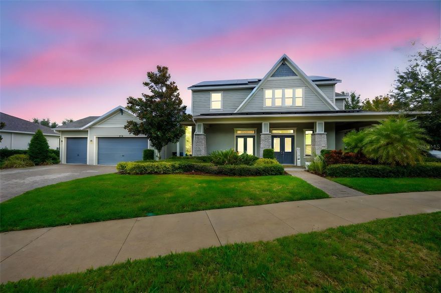 Welcome to this beautifully upgraded ICI-built home, perfectly situated on an oversized corner lot in desirable FishHawk West. This spacious 4-bedroom, 3.5-bath home offers a dedicated office, an upstairs bonus room, and a sparkling saltwater pool, creating the ideal blend of luxury, comfort, and modern functionality.

A soaring two-story foyer welcomes you inside, leading to a freshly repainted private study with French doors and refinished wood flooring. The large formal dining room provides an inviting space for gatherings and is accented by an updated designer chandelier. The open great room flows seamlessly into the gourmet kitchen, making everyday living and entertaining effortless.

The chef’s kitchen features a large island with a farmhouse sink, gas cooktop with hood, stainless steel appliances, granite countertops, subway tile backsplash, walk-in pantry with roll-out shelving, built-in wine fridge, and a convenient instant hot water feature at the kitchen sink. A bright breakfast nook overlooks the screened lanai and pool.

The first-floor primary suite is a peaceful retreat with plentiful natural light and pool views. The spa-inspired bath includes dual vanities, a freestanding soaking tub, and an oversized walk-in master shower with custom tile. Dual walk-in closets with built-in organization provide excellent storage.

Upstairs, all secondary bedrooms include walk-in closets, with two connected by a Jack-and-Jill bath. The home also features three upgraded Japanese-style toilets, upgraded LED lighting throughout, newly installed carpeting (2025), and additional recessed lighting in the secondary bedrooms.

The versatile upstairs bonus room includes built-in shelving and a Murphy bed—ideal for guests, a game room, or media space.

Step outside to your private oasis with a screened lanai, saltwater pool, brick-paver patio, and a gas hookup for an outdoor grill—perfect for Florida living. The 3-car garage offers epoxy flooring, overhead LED bar lighting, and an electric car charging port. The home also includes solar panels designed to enhance energy efficiency.

FishHawk West residents enjoy resort-style amenities including pools, fitness centers, parks, playgrounds, miles of trails, and the picturesque Lake House. Zoned for top-rated schools with the elementary and middle schools located within the community, this home delivers luxury, convenience, and an exceptional lifestyle.