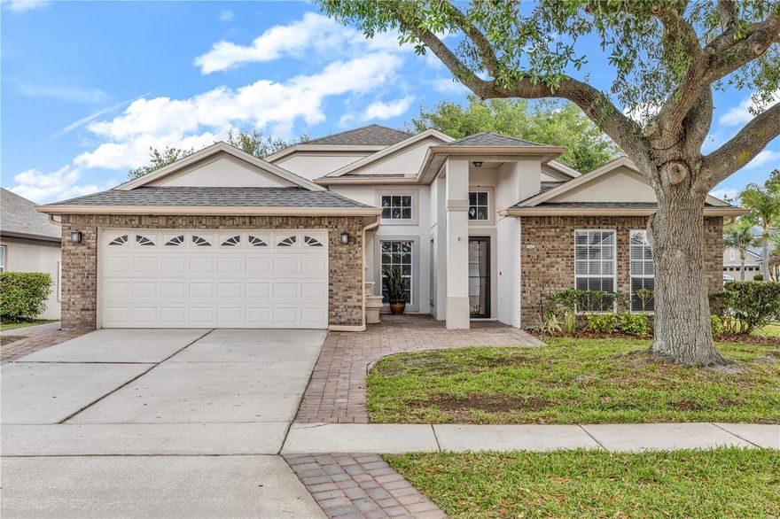 Under contract-accepting backup offers. Welcome home to this beautifully situated property on a quiet cul-de-sac CORNER lot in the exclusive Sabal Bend community of Waterford Chase. Designed with both comfort and functionality in mind, this spacious 4-bedroom, 2-bath home offers an open floor plan with soaring volume ceilings that create a bright and inviting atmosphere from the moment you enter.



The thoughtfully designed three-way split layout provides privacy for everyone, while the versatile bonus room can serve as a loft, office, or playroom. The expansive kitchen overlooks the family room and includes a cozy breakfast nook—perfect for casual dining—while the formal living and dining areas presents an elegant spaces for entertaining.



Step outside to enjoy Florida living at its best in the oversized screened-in lanai and fully fenced backyard, ideal for gatherings, BBQs, or simply relaxing. With conservation land directly behind the home, you’ll appreciate the added privacy and peaceful views.
The spacious primary suite features double vanities, a garden tub, a walk-in closet, and private access to the lanai through sliding glass doors. Throughout the home, you’ll find real wood flooring, designer ceramic tile, and comfortable carpeting in all the right places.


Sabal Bend is a charming, close-knit neighborhood made up of just two streets, surrounded by natural beauty and water views. Residents enjoy a family-friendly environment with convenient access to top-rated schools, shopping, dining, parks, and recreational amenities including tennis and basketball courts.



This exceptional home offers the perfect combination of space, location, and lifestyle.
