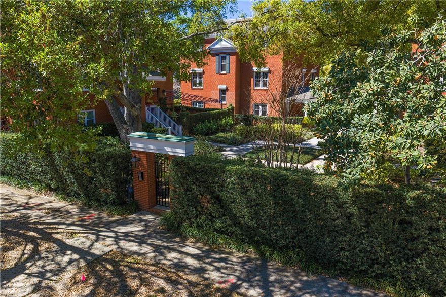 Georgetown charm meets South Tampa living in this rarely available red-brick single-family
home just steps from Hyde Park Village. Offering timeless character and modern convenience,
this residence sits in an exclusive gated enclave of only four homes with private alley access.
The first floor features an inviting entry and a private bedroom suite with its own bath and access
to a serene brick courtyard—ideal for guests or a quiet retreat. A hallway closet is pre-designed
to accommodate a future elevator serving all three levels. Upstairs, the second floor showcases
beautifully scaled living spaces. The chef’s kitchen includes a Wolf gas range, Sub-Zero
refrigerator, wine refrigerator, and abundant cabinetry, flowing seamlessly into the family room
with custom built-ins and a wood-burning fireplace. A formal dining room sits just off the
kitchen, while the separate living room—with abundant natural light and a door for
privacy—offers a perfect home office or additional sitting room. The third floor hosts the
spacious primary suite with dual custom closets and a luxurious bath featuring dual vanities, a
makeup vanity, private water closet, soaking tub, and large walk-in shower. Additional
bedrooms are generously sized and share a Jack-and-Jill bath. An oversized two-car garage
provides excellent storage plus an air-conditioned bonus room—ideal for a gym, office, or
hobby space. Located in the heart of Hyde Park, this home offers unmatched walkability to Hyde
Park Village, Bayshore Boulevard, Kate Jackson Park, and top dining and shopping, with easy
access to Downtown Tampa, TGH, MacDill AFB, Davis Islands, and Tampa International
Airport. Zoned for A-rated Mitchell, Wilson, and Plant schools.