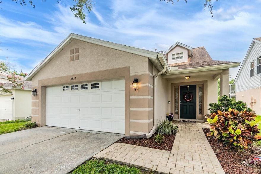 PRICE IMPROVEMENT! VERY MOTIVATED SELLERS!! Welcome home to 8632 Hawbuck Street, located in the Thousand Oaks community of Trinity, Florida.  This home boasts 4 bedrooms and 2 full bathrooms, perfectly blending style, comfort, and convenience.  Walk up the nicely landscaped front entrance and into the main level living space, with a large family room for entertainment and relaxation, perfect for making family memories.  The space flows seamlessly into a dining room and spacious kitchen with newer stainless-steel appliances and ample counter space and storage.  Step outside through the sliding glass doors to your private backyard oasis with a patio and completely fenced-in yard backing up to a wooded conservation.  The primary suite is also situated on the first floor with a spacious bedroom with tray ceiling and full bathroom with walk-in closet.  Three additional bedrooms and a full bathroom await your family and guests on the second floor.  The attached 2-car garage features a laundry area and additional storage.  Newer roof (2018) and A/C replaced in 2023. This property is situated in a low-traffic neighborhood, yet in a prime location close to newer top-rated schools, new restaurants and shopping, medical facilities, local parks and playgrounds, an amazing YMCA facility with water park, and with easy access to SR54, US19, and the Veterans Expressway.  This home is a rare find at a great price.  Schedule your private showing today, Sellers are entertaining all offers!