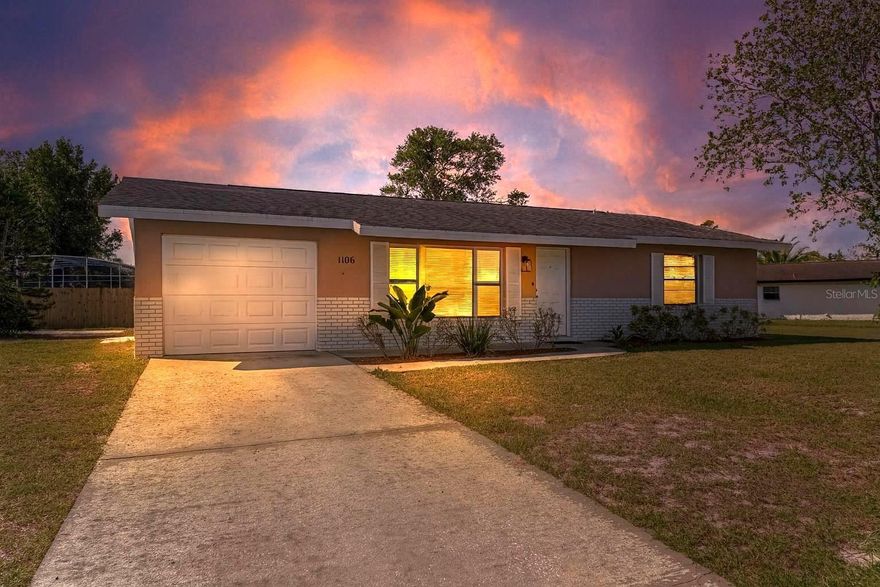 Welcome to 1106 Blueberry Drive, a charming home tucked away in the heart of Port Orange. This 2-bedroom, 1.5-bath concrete block residence with a 1-car garage offers comfort, convenience, and a great location, making it an excellent choice for first-time buyers, downsizers, or anyone seeking a low-maintenance Florida lifestyle.

Step inside and you'll find a functional layout with a cozy living area, a bright kitchen, and plenty of natural light throughout. Both bedrooms are generously sized, with the full bath nearby for convenience, plus an additional half bath ensuite. The attached garage provides parking, storage, or hobby space.

Outside, the property offers a manageable yard—ideal for those who want the enjoyment of outdoor living without the upkeep of a large lot.

Located in a well-established neighborhood with underground electricity, this home is just minutes from shopping, dining, parks, and top-rated schools. You'll also love the quick drive to the beach.