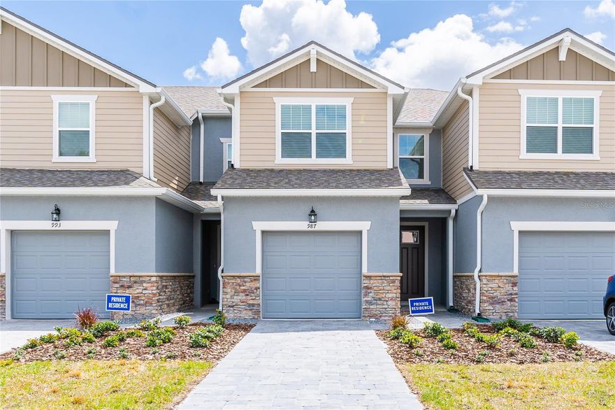 This beautifully designed 3-bedroom, 2.5-bathroom townhome offers 1,559 square feet of modern, low-maintenance living at its finest. Built in 2023, every detail of this home reflects today's most sought-after design elements — from the open concept living spaces to the contemporary finishes throughout. The main level features a bright and airy open floor plan, perfect for entertaining, with a well-appointed kitchen, stylish half bath, seamless flow between living and dining areas, and a convenient private one-car garage — offering secure parking and additional storage right at your doorstep. Upstairs you will find three generously sized bedrooms. As a resident of this sought-after community, you will enjoy access to a resort-style pool and a playground — perfect for families and those who love the Florida outdoor lifestyle. Located in Orlando with easy access to major highways, top-rated dining, shopping and entertainment — this townhome is the perfect primary residence, vacation home, or investment property.