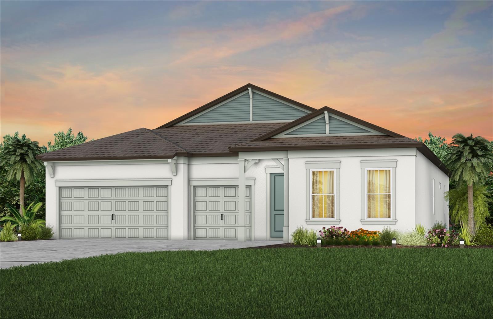 Under Construction. Pulte Homes is Selling in Riverwood! Enjoy all the benefits of a new construction home in this highly amenitized community, ideally located in Wesley Chapel. This new community will feature a resort-style pool with an open cabana, a clubhouse, a fitness center, nature trails, shared green spaces, pickleball courts, a screened-in game room, and a dog park!
This new consumer-inspired Merlot home design has the space your family has been looking for! The gourmet kitchen showcases a large center island with a single bowl sink and an upgraded faucet. There are upgraded, stylish burlap cabinets, 3cm quartz countertops with tiled backsplash, a spacious pantry, and Whirlpool stainless steel appliances including a dishwasher, built-in oven and microwave, stovetop with range hood and refrigerator.
The bathrooms have burlap cabinets and quartz countertops and a walk-in shower, private commode, and dual sinks in the Owner's bath. There is 9” x 36” tile flooring in the main living areas, baths and laundry room, and stain-resistant carpet in the bedrooms.
This home makes great use of space with a versatile enclosed flex room, an oversized Owner’s Suite with a large walk-in closet, a private full bath off the third bedroom, a convenient laundry room with built-in cabinets and Whirlpool washer and dryer, a 3-car garage, and a spacious covered lanai.
Additional upgrades and features include a pocket sliding glass door to the lanai, tray ceiling at gathering room, LED downlights, faux wood blinds throughout and a Smart Home technology package with a video doorbell.
Call today to learn more about our limited-time incentives and special financing offers!
