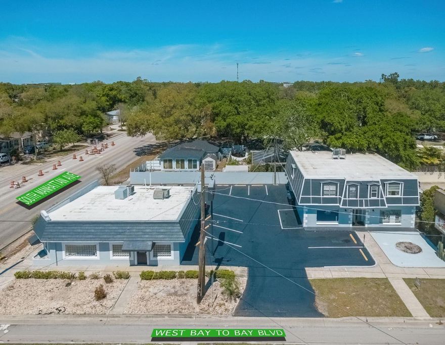 Rare opportunity — two contiguous South Tampa assets at 4323 & 4333 W Bay to Bay Blvd being offered together as a mixed-use investment/owner-user package. Situated in the desirable Virginia Park corridor, the pair combines a prominent medical/office building (4333 — ~1,830 SF on a compact lot with very high drive-by visibility) with a larger two-story office/quadplex building (4323 — ~3,826 SF, built 1975, with multiple suites and upstairs residential), delivering diverse income potential from professional tenants and upstairs apartments. Both buildings sit on commercially zoned parcels with on-site parking and strong commuter access — LoopNet notes roughly 19,000 daily drivers past 4333 and proximity to major transport hubs including Tampa International Airport. The location benefits from an affluent one-mile demographic profile and immediate access to Westshore, Gandy and the bay bridges, making it attractive for medical, professional office, or redevelopment prospects. Recent listings and broker posts indicate active market interest and prior agent activity on the combined offering; this package is ideal for investors seeking stabilized cash flow with upside through lease-up, professional conversions, or repositioning. For showings and current offering details, contact the listing broker — properties are being marketed together.