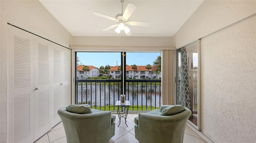 Enjoy peaceful lake views from this move-in ready 2-bedroom, 2-bath condo—perfect for full-time living or a seasonal retreat. Located on the second floor, you’ll love the cathedral ceilings and the added privacy of having no one above, creating a bright and airy feel throughout.
Gently used by part-time owners, this thoughtfully cared for condo offers an ideal Sarasota lifestyle with easy access to beaches, shopping, dining, and more. Recent updates include a 2024 HVAC system and hot water heater, along with newer appliances for added peace of mind.

Some furnishings are available for convenience, making this an easy transition whether you’re looking for a primary residence or a “lock-and-leave” getaway. Low condo fees and an active community at Casa Del Sol complete the package—offering the perfect blend of comfort, location, and value.