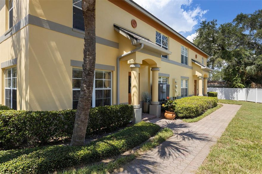 One or more photo(s) has been virtually staged. Welcome home to this well-maintained two-story townhome in the gated community of Coquina Key Townhomes. Offering 3 bedrooms, 2.5 baths, and approx. 1,345 sq ft, the layout is designed for everyday comfort and easy entertaining. The main level features an open-concept living and dining area, a convenient guest half bath, and a bright flow into the kitchen. Upstairs you’ll find three spacious bedrooms, including a primary suite with an en-suite bath, plus a second full bath and an upstairs laundry/utility closet for added convenience. Enjoy a premium, private-feeling setting with a wide open green space out front, along with community perks like a gated entrance, pool, and spa. Ideally located just minutes to downtown St. Petersburg, waterfront parks, and all the dining, arts, and beaches that make this area so desirable.