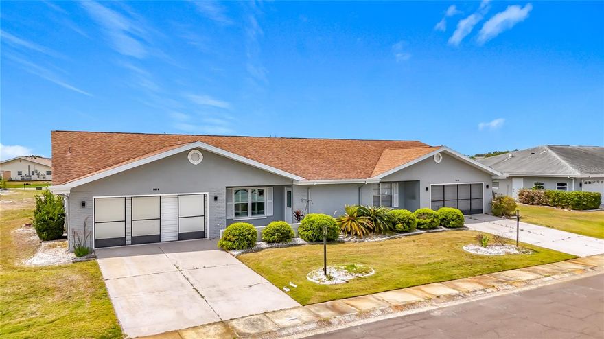 Discover the Florida lifestyle in one of the state’s premier 55+ golf-cart-friendly retirement communities. This well-maintained home features two true master suites, offering exceptional comfort and privacy for owners and guests alike. The wide-open living areas create an easy flow throughout the home, perfect for entertaining or simply relaxing.

Inside, you’ll find 2 bedrooms, 2 full baths, an updated kitchen and refreshed bathrooms, and a large Florida room under A/C—ideal for year-round enjoyment. The spacious garage provides plenty of storage for tools, hobbies, or your golf cart.

Centrally located near some of the area’s best restaurants and conveniences, this home offers both comfort and convenience.

The community itself delivers outstanding amenities, including lawn care, a sparkling community pool, two impressive community centers, a fitness center, arts and crafts studio, and a full calendar of activities. Enjoy a vibrant, active lifestyle with everything you need right at your fingertips.