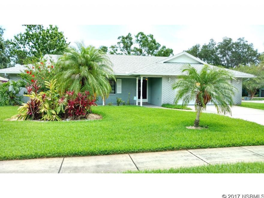 Spacious 3 bedroom 2 bath home with many upgrades. Large master suite with remodeled bath. Features a split bedroom plan with two bedrooms and a remodeled bath on the opposite side of the home. Kitchen has been updated with new cabinetry, granite counters and stainless steel appliances, also has a very spacious eat-in area as well as a pantry. Nice sized family room with a fireplace, skylights and sliders opening to a huge screened lanai 22x22.. A formal living room as well as formal dining room. Ceiling fans throughout completes the picture of this perfect family home.. Fenced back yard and a 10x20 storage shed that has electricity.. Oh and a well for the irrigation system that maintains your beautiful green lawn effort free year round.. ;Water: City