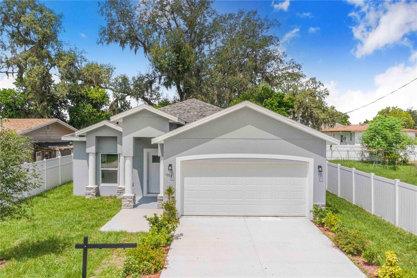 Welcome to the heart of Central Florida! This brand-new, custom-built 2025 home offers 4 bedrooms and 3 full bathrooms with an inviting open floor plan. A beautiful foyer greets you upon entry, leading into the spacious living room. The modern kitchen features abundant cabinetry, a center island, granite countertops, and stainless steel appliances—perfect for both cooking and entertaining. All bedrooms are generously sized, and the master suite boasts a walk-in closet, dual vanities with granite countertops, and a stunning tiled shower. Located just minutes from I-4, major highways, and world-famous theme parks, this property sits perfectly between Orlando and Tampa. If location is a priority, this is the one! Come see it today and make it yours!