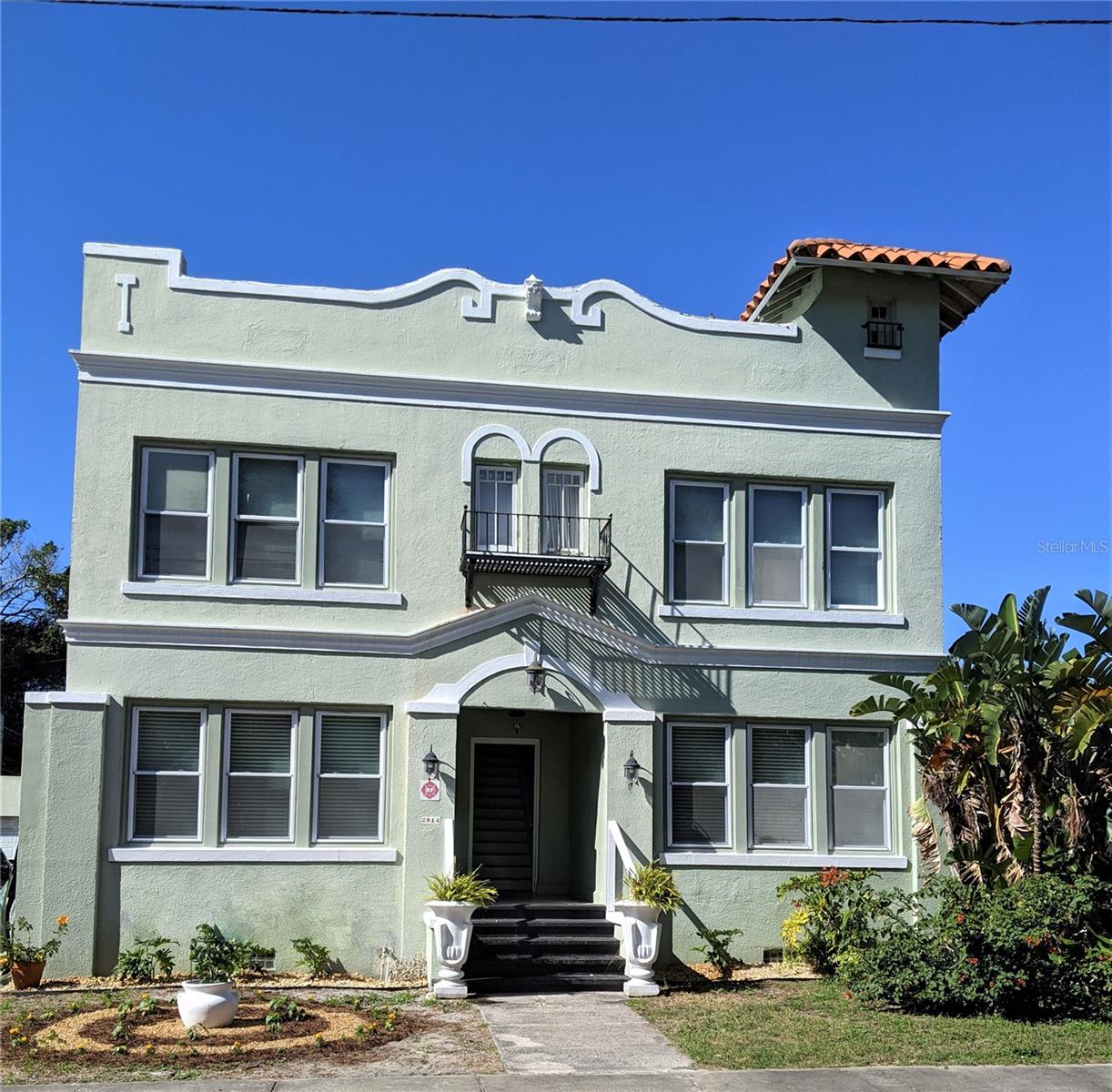 Charming 1926 updated apartment. Excellent location - less than 2 miles from downtown St Pete! Just a few blocks from Crescent Lake with pickle ball courts, dog park, playground and walking path. Two Bedrooms, One Bath with lots of extra space. Additional office alcove, and two spacious walk-in closets. Kitchen includes dishwasher, disposal, refrigerator, stove and microwave. Decorator touches throughout including painted hardwood floors, ceramic tile in baths and kitchens, period deco style fireplace. The unit is vacant and freshly painted. Shared deck and courtyard with patio tables and grill. Combo washer/dryer connections inside unit and shared coin laundry on site. Central heat and air plus high efficiency water heater and appliances keeping power bills low. Great value for large space- compare the square footage! This 925 sq ft apartment is a great value! Conveniently located between I-275 and downtown St. Petersburg in Euclid/St. Paul neighborhood. Available immediately. $1900 per month with annual lease. Garage available for additional $100.