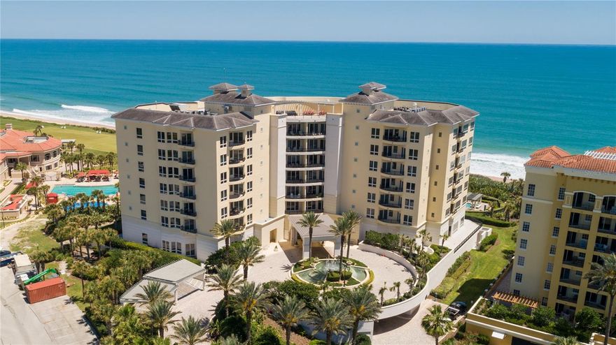 Welcome to the best of oceanfront living in Le Jardin #603.  This 4 bedroom, 4.5 bath condo is located in the most exclusive oceanfront building in the gated community of Hammock Dunes. Only 26 penthouse size residences in this 7-story building.  Featuring a Gourmet Kitchen w/Poggenpohl Cabinetry, River Rock Granite, Wolf & SubZero appliances (new in 2022), gas cooking (only condo building in Hammock Dunes with gas cooking), wet bar, wine cooler & bar seating. The carpentry is stunning w/custom built-ins, elaborate millwork & trim. The flooring is truly unique w/marble & hardwood inlays of Wenghe Brazilian, Cherry & Maple. Also, enjoy the convenience of remote-controlled window shades. Open floor plan with panoramic ocean and golf course views from the east and west balconies. Custom lighting accents the beautiful decor & finishes. AC units replaced in 2023, new water heater in 2024 and water logic system installed in 2023.  The oceanfront deck is equipped with a grill and lends itself to outdoor entertaining. The private 2 car garage & storage area is the largest of all the garages in the building. For larger gatherings, there is a rooftop deck that is exceptional for watching the spectacular sunsets over the Hammock Dunes Community. Upon entering the Le Jardin condo building, one is greeted by the stunning lobby, Intimate Library with fireplace and the Grand Social Room including wet bar, fireplace, large screen TVs and billiard alcove. Also located on the main floor is the private card/dining room. There is also a state-of-the-art Theatre Room with surround sound and stadium style seating, a Wine Cellar with private wine storage and a tasting alcove. 

To further elevate the Hammock Dunes® Oceanfront Community lifestyle, purchasing a Hammock Dunes Club Membership is available, but not a requirement. Hammock Dunes and Hammock Dunes Club® is ideal whether for year ‘round living or for a 2nd home. The Club is honored to have been selected “Distinguished Emerald Club of the World” and locally tapped by Orlando Style Magazine as #1 Reader’s Choice Award for Best Club in the Southeast offering its members, their families and guests a superior member experience and features an Oceanfront Clubhouse, fabulous Formal and Casual Dining, 2 magnificent Audubon-certified Golf Courses by legendary designers Tom Fazio and Rees Jones, new 5,000 sf Fitness Center with ocean views, Oceanfront Swimming Complex, Tennis Center, Croquet and MORE!