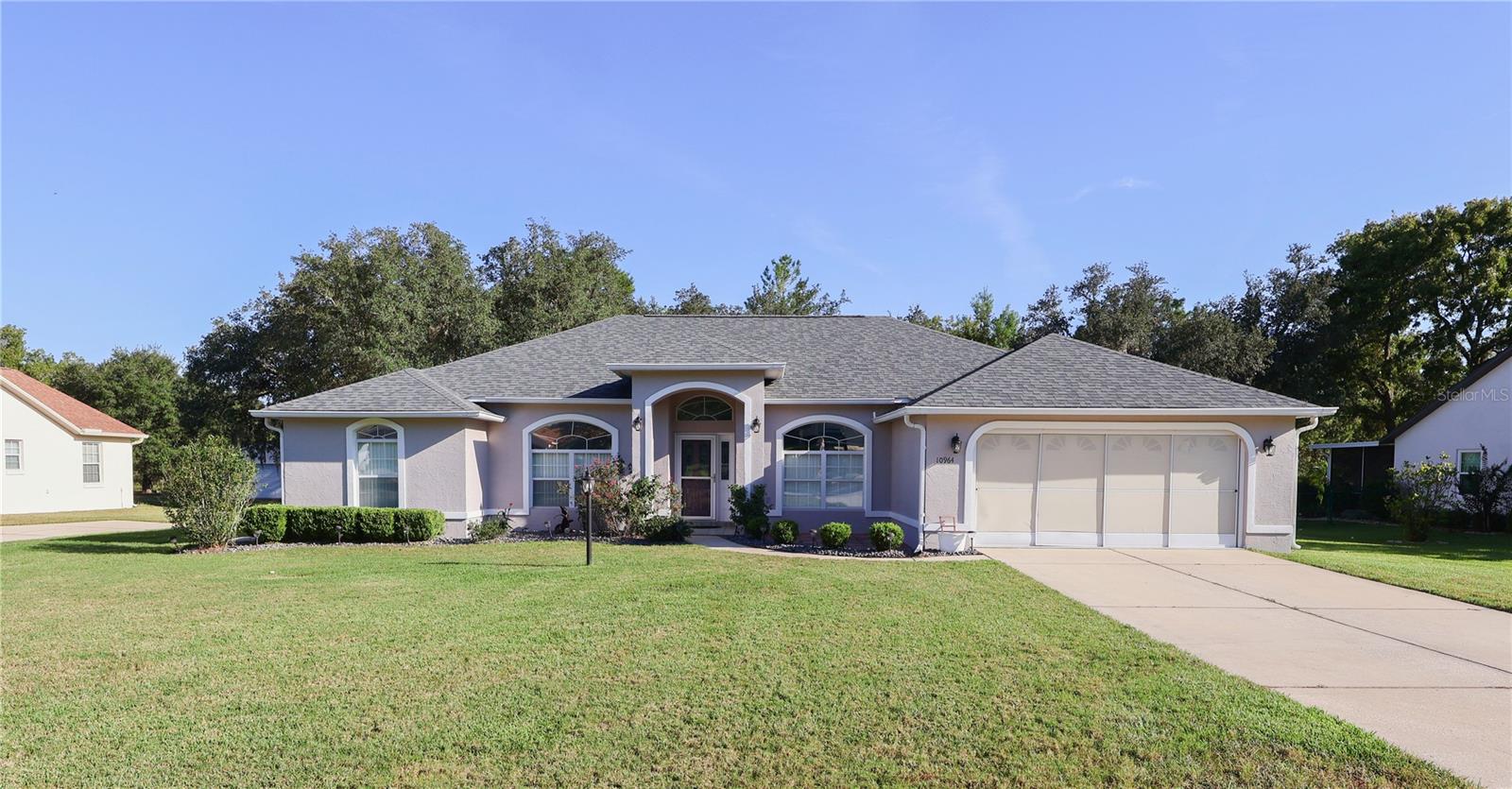Welcome to Marco Polo Village! This beautiful 3-bedroom, 2-bathroom home is nestled on nearly half an acre in the highly desirable Marco Polo Village community. Offering over 2,200 sq. ft. of living space, this property blends comfort, functionality, and Florida lifestyle charm. Step inside to soaring cathedral ceilings and an open floor plan that flows seamlessly from the living and dining areas to a versatile den or office. The kitchen features ample counter space, modern appliances, and a cozy breakfast nook. A light-filled Florida room with tile flooring is perfect for enjoying your morning coffee or unwinding in the evenings. The split-bedroom layout provides privacy for the spacious owner’s suite, complete with generous closet space and a well-appointed ensuite bath. Two additional bedrooms and a guest bath ensure room for family or visitors. Outside, the nearly ½-acre lot offers mature landscaping, a large private backyard, and a utility shed for extra storage. A two-car garage with attic access and an irrigation system adds everyday convenience. Built in 2001, this home combines modern construction with timeless appeal. Located in a quiet, well-established neighborhood just minutes from shopping, dining, and medical facilities, it’s a perfect place to call home! Call to schedule your private tour today!