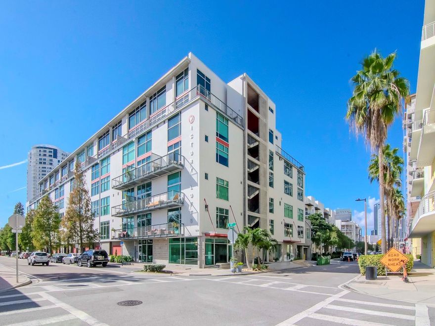 Fantastic and very unique floorplan at Victory Lofts features an ENORMOUS TERRACE off your living room with gas connection for your own grill, perfect for entertaining. Rent includes everything except for electricity such as water, sewer, trash, gas, basic cable, HS Internet, reserved garaged parking for one car and register your tag with the city of Tampa parking division and park on S. 12th Street if you need an additional parking space. Also includes a storage cage, insurance and maintenance on the building,common areas, maintenance of the roof as well as common area housekeeping mon.thru fri. This floorplan RARELY hits the market for rent so now is your chance for a truly unique living experience. This home is located on the 3rd floor of a seven floor bldg. and offers an abundant amount of natural sunlight with large sliding glass doors Eleven foot ceilings of finished concrete,exposed a/c ductwork and piping,stainless kitchen appliances and GAS for cooking as well as a designated gas line on the terrace for your own grill. Includes washer/dryer. Victory Lofts also features a remote access garage building and assigned parking, a resident club room on the expansive roof top deck with a gas grill, newer lounge chairs and tables for your guests, a gym on the 2nd floor and a resident only small dog park just at the south tip of the building. Enjoy the industrial chic vibe that Victory Lofts offers and the convenience of walking to everything you could possibly need. Channelside is Booming and the place to be with it's convenience and walkability to Water Street,retail shops, Amelia Arena, Sparkmans Wharf, The Aquarium,many new gyms,pharmacies,three grocery stores,boutiques,salons,coffee shops and too many new restaurants to name.