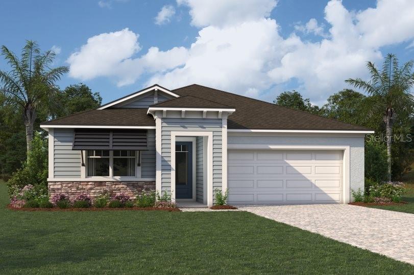 Under Construction. The Terra Rosa II is a beautifully designed single-story home offering 2,500 square feet of thoughtfully planned living space. This open concept floor plan features 3 bedrooms, 3 full bathrooms, a versatile study, and a spacious 2-car garage—making it ideal for those who love to entertain.
At the heart of the home is the expansive L-shaped kitchen, which boasts lightly veined quartz countertops, stainless steel appliances, and white, shaker style cabinets on two walls for ample storage. A large walk-in pantry enhances functionality, while the generous island—with seating for four at the flush breakfast bar—houses the sink and dishwasher, all while overlooking the great room and dining area. This seamless connection between spaces creates a warm, inclusive atmosphere perfect for hosting and everyday living.
The owner’s suite is a private retreat, positioned at the back of the home for tranquility. It features three large windows that flood the room with natural light and an en suite bath that offers a luxurious elongated shower with a sleek glass wall, an extended dual sink vanity, and a linen closet. A separate water closet and a remarkably spacious walk-in closet—complete with hanging racks on all four sides—complete this serene sanctuary.
Bedroom 2 includes its own walk-in closet and private full bath, ideal for guests or live in's, while Bedroom 3, located just off the foyer, is conveniently situated near a full hallway bath. The study adds even more functionality, serving as the perfect space for a home office, gym, or playroom tailored to your lifestyle.
At the rear of the home, large glass sliders open from the great room to a covered lanai, providing the perfect setting for outdoor relaxation or entertainment. The dining room, with its wall of windows, invites in ample sunlight, enhancing the airy, open feel of the interior.
The Terra Rosa II blends comfort, style, and practicality into a home that adapts to your needs and invites you to live beautifully.
Photos, renderings and plans are for illustrative purposes only and should never be relied upon and may vary from the actual home. Pricing, dimensions and features can change at any time without notice or obligation. The photos are from a furnished model home and not the home offered for sale.
