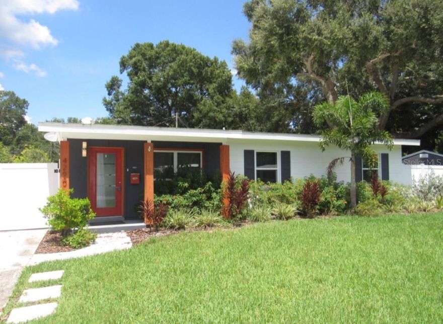 Attention all rental investors.  You'll want to see this charming single-family residence on a desirable corner lot in the Coquina Key neighborhood of Saint Petersburg.  Built in 1957, this block-construction home offers approximately 950 sq ft of living space.  It has three bedrooms and one full bathroom.  With just a short distance to downtown Saint Petersburg, beach access and parks, it has stylish coastal-inspired living and nothing short of spectacular. Not to mention, it has Traditional masonry block construction—known for durability in Florida’s climate.  It sits on a Large corner site enhancing privacy and curb appeal while providing flexibility for landscaping or outdoor entertaining.
Established neighborhood with mature trees and a community feel.  Live the coastal Florida lifestyle in the heart of Coquina Key