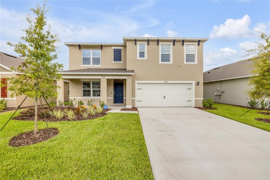 Welcome to this brand-new two-story home offering 5 bedrooms, 3 bathrooms, and over 2,600 square feet of thoughtfully designed living space. Located in the desirable Oak Leaf community, this home combines modern features with the relaxed charm of coastal living.

The first floor features an open layout where the kitchen, dining, and living areas flow together—perfect for entertaining or family gatherings. The kitchen is outfitted with stainless steel appliances, granite counters, a large island with seating, and a walk-in pantry for extra storage. A sliding door leads to the back patio, making it easy to enjoy Florida’s outdoor lifestyle. A flexible front room adds extra space for an office or playroom, and a guest bedroom with a full bath sits privately on the main level.

Upstairs, you’ll find the primary suite with its own bathroom and walk-in closet, three additional bedrooms, another full bath, and a loft-style living area. A laundry room is also conveniently located on the second floor.

This home includes smart-home features, carpet & tile flooring throughout, and a two-car garage.

Oak Leaf residents have access to great amenities, including a community pool, clubhouse, outdoor fitness stations, nature trails, and beautifully landscaped surroundings, the neighborhood provides a welcoming backdrop for evening strolls or weekend relaxation. All of this is just a short drive to New Smyrna’s beaches, shopping, and dining.

**Utilities NOT included**

**Internet & Lawn Care IS included in rent**