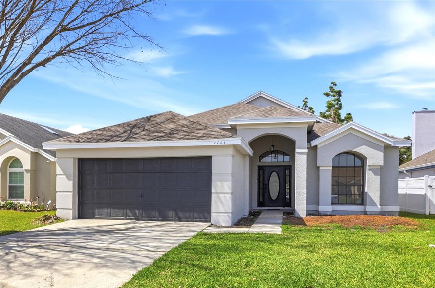 Welcome to this fully renovated, move-in-ready home offering the perfect blend of modern style and everyday comfort with no HOA restrictions. Thoughtfully redesigned from top to bottom, this split floor plan features luxury vinyl plank flooring throughout, high ceilings, smooth finished ceilings with no popcorn texture, and upgraded lighting in every room including stylish new fixtures and LED puck lighting. The stunning remodeled kitchen showcases quartz countertops, custom cabinetry, and brand-new stainless steel appliances, creating a sleek and functional centerpiece for the home. Both bathrooms have been beautifully updated with designer vanities and elegant Italian tile finishes. No detail was overlooked, including new outlets, switches, and modern finishes throughout. Shower glass in the primary to be installed. 2026 new roof. Conveniently located near popular restaurants, shopping, and major highway access, this home combines luxury upgrades with an unbeatable location.